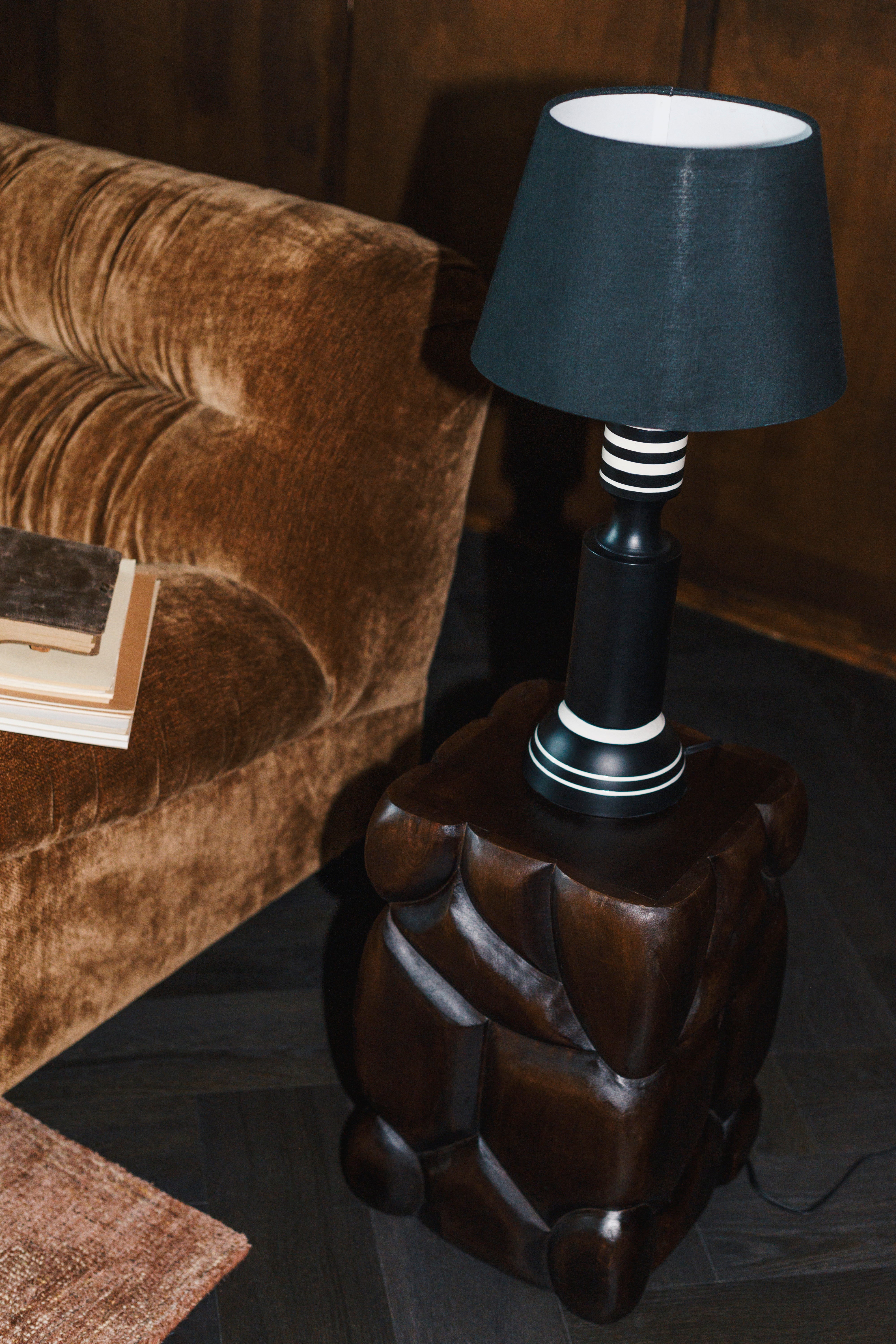 VIRGIL table lamp black with white finish