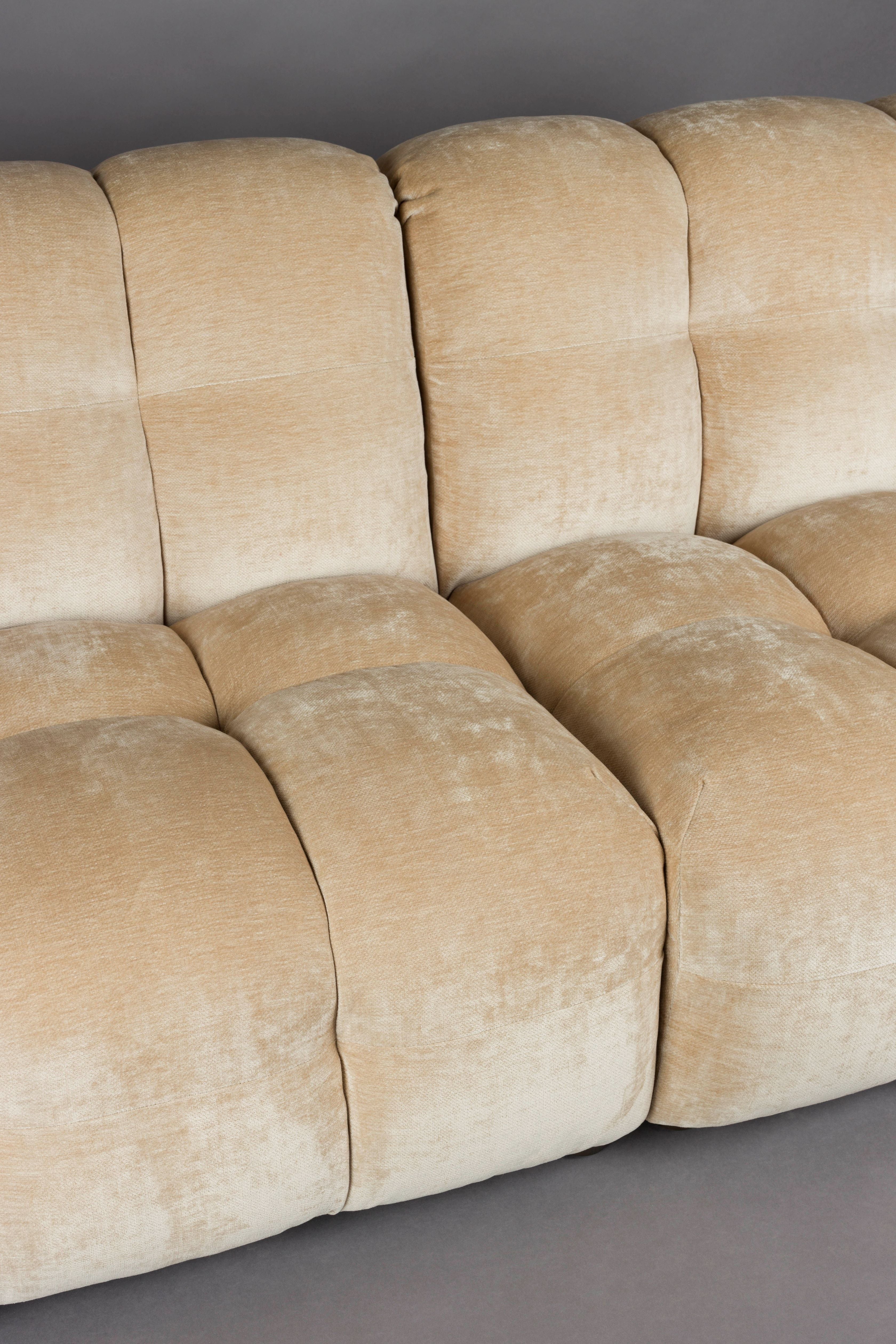 4.5-seater HACKMAN sofa beige velvet