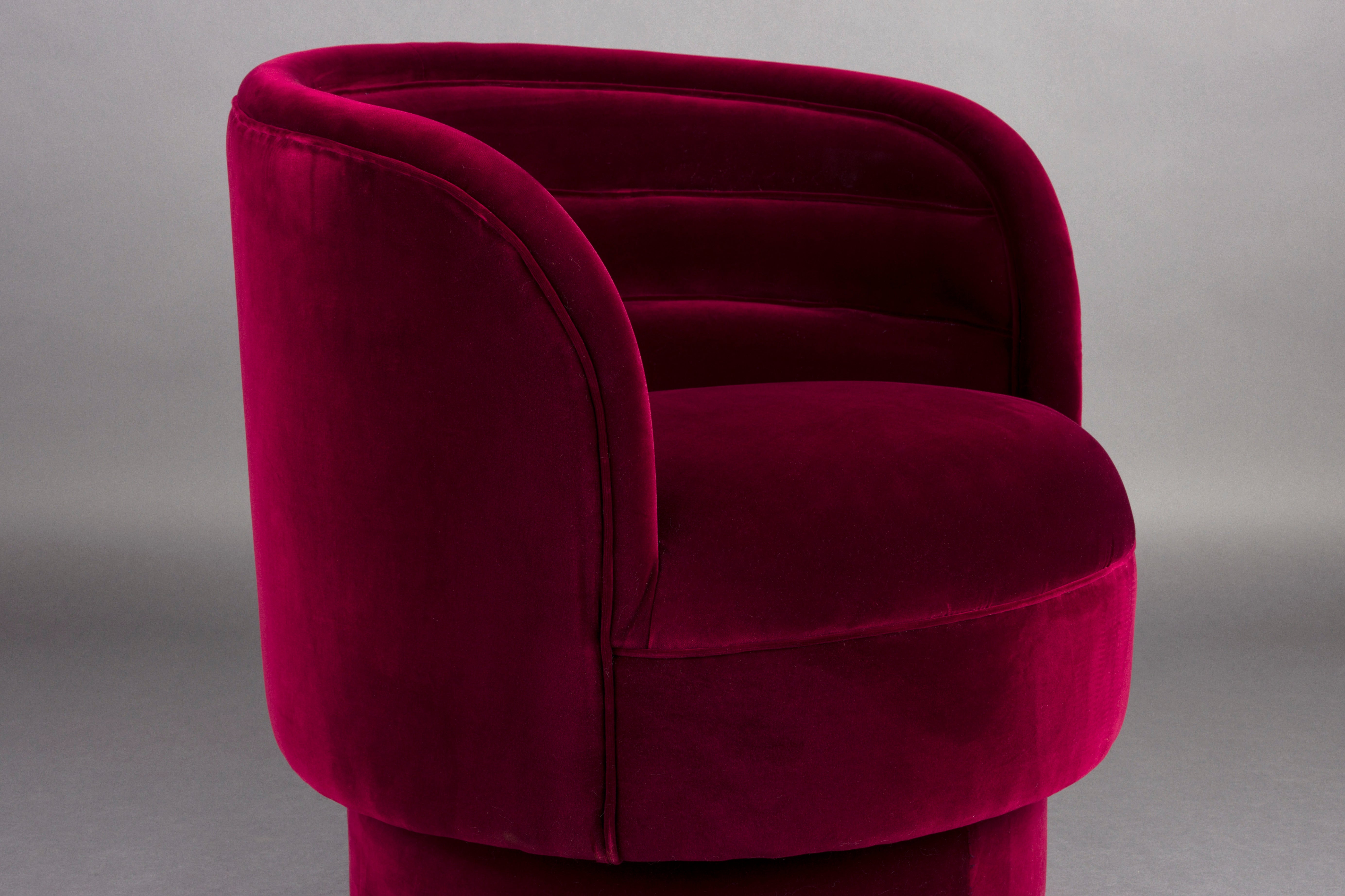 DOROTHY swivel armchair dark fuchsia
