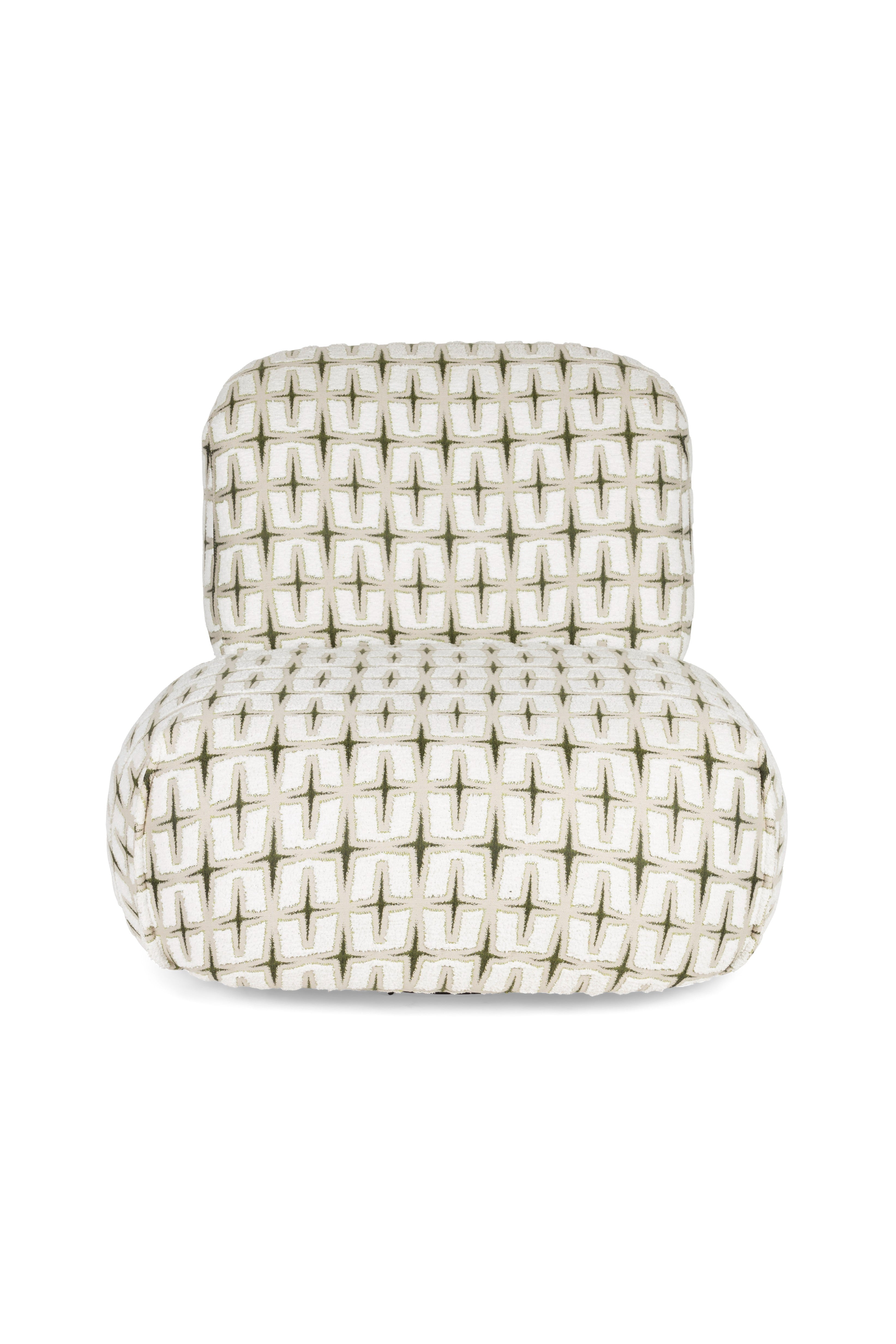 Beiger RITZ Sessel mit geometrischem Muster