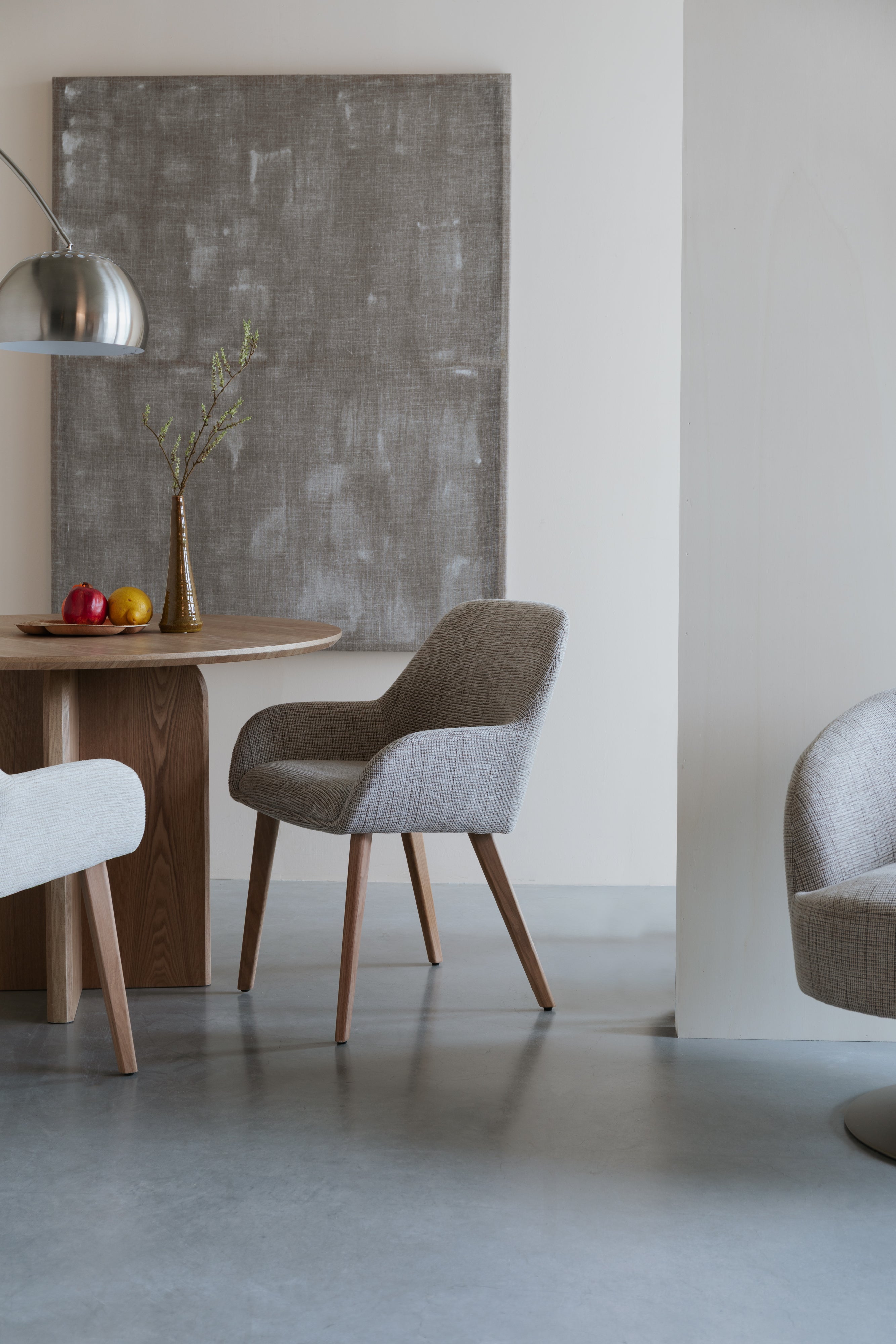 LOUA Chair Beige with Wooden Base
