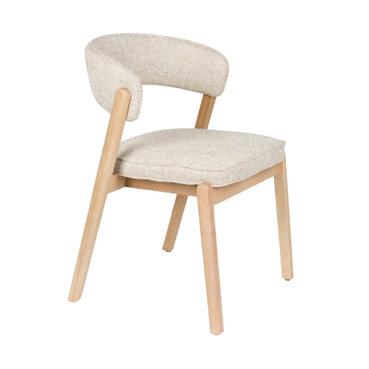 Stoel BRIGHT beige met eiken basis
