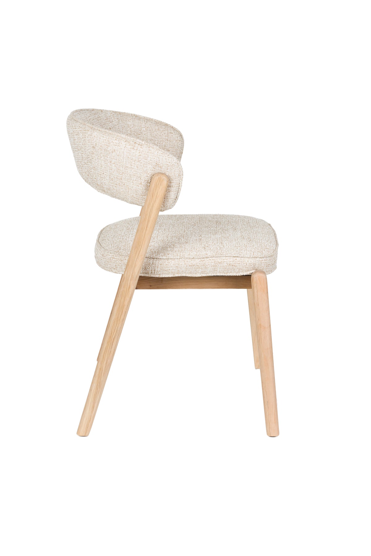 Stoel BRIGHT beige met eiken basis