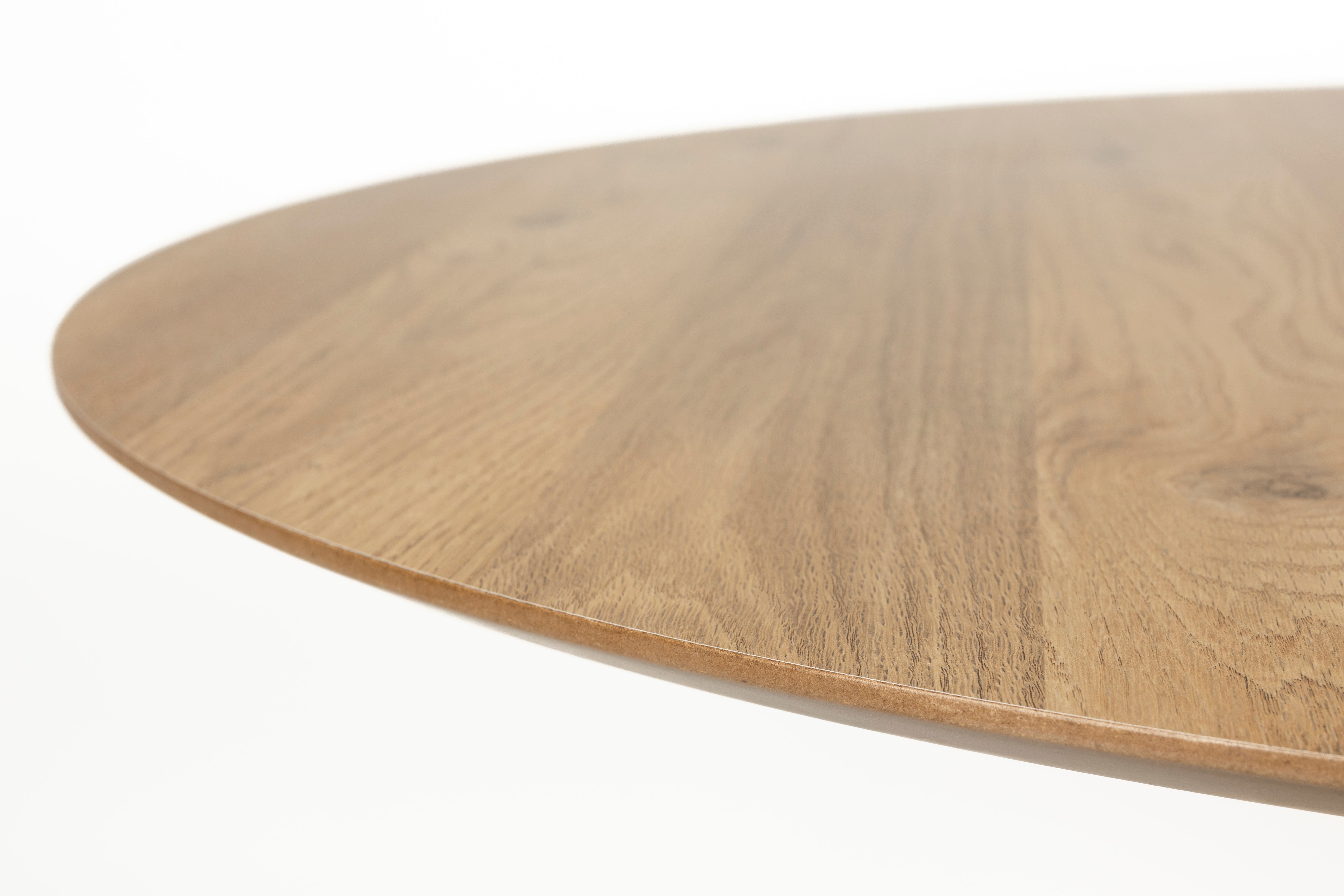 Runder Tisch STEVEN braun mit beiger Basis