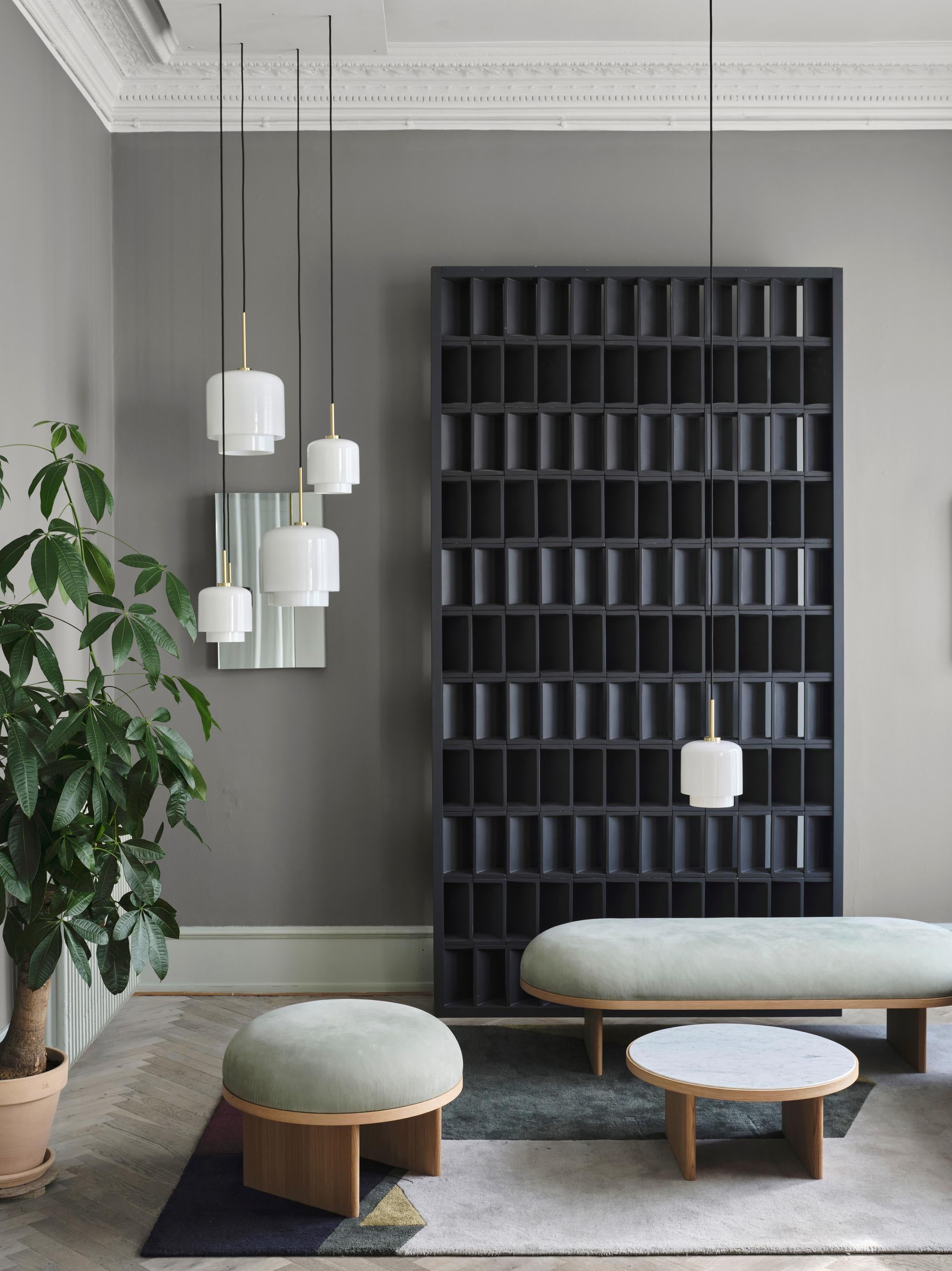 Hanglamp MEGUMI wit met messing afwerking