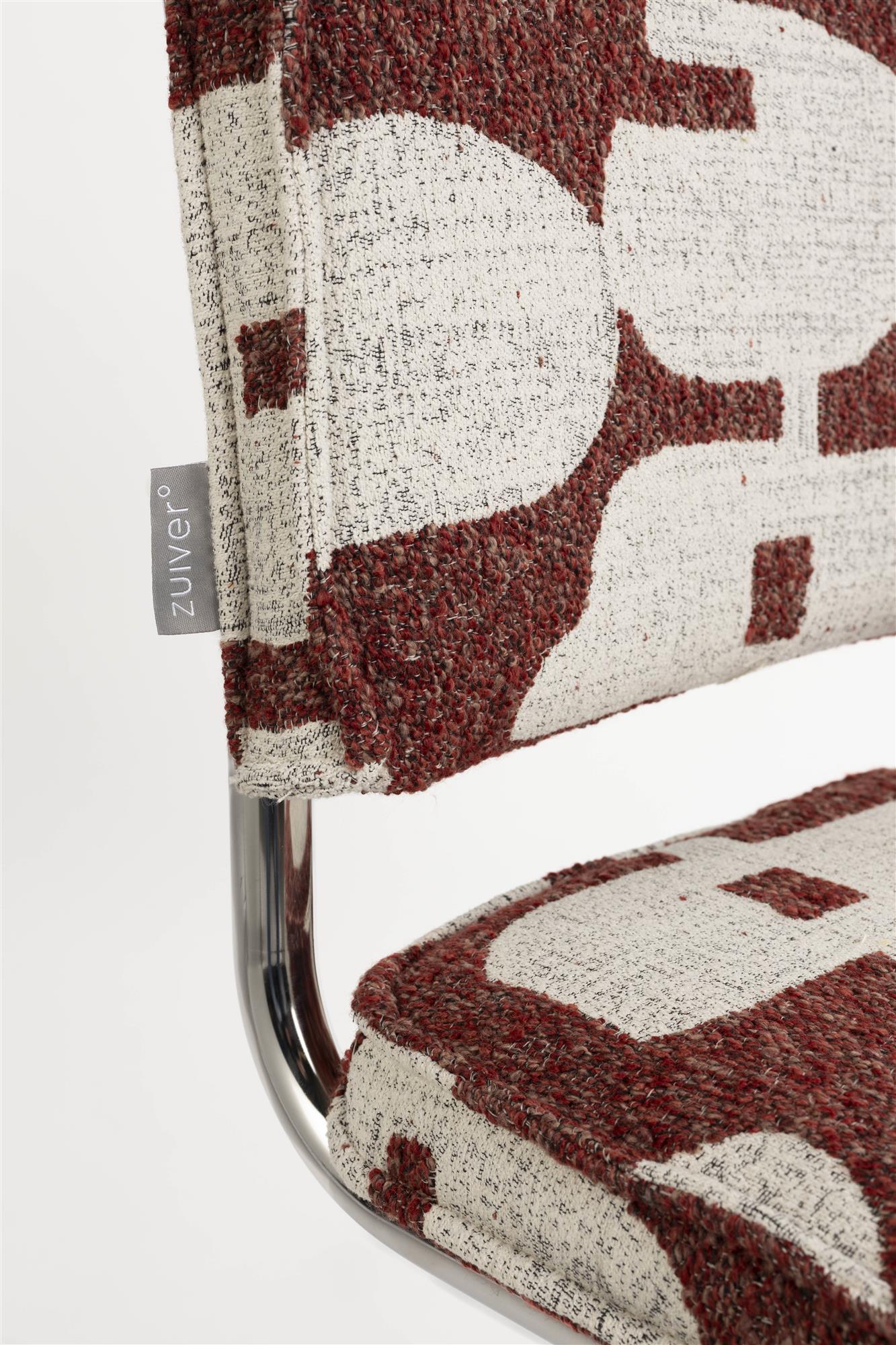 Stuhl RIDGE DECO SYMBOLS rot mit Weiß [Donata] [Amelia spr]