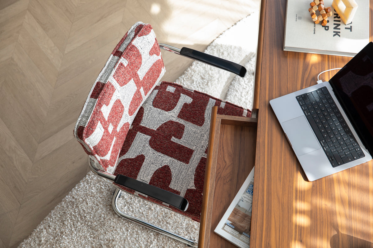 Fauteuil met armleuningen Ridge Deco Symbols rood
