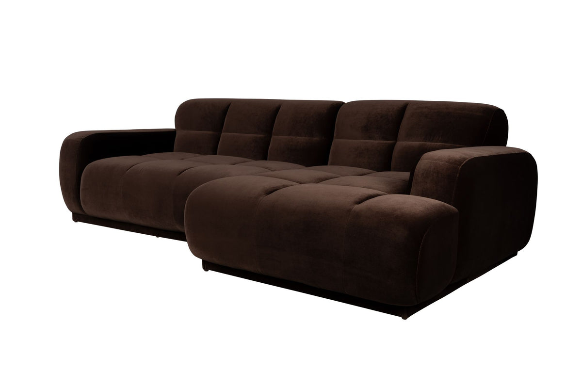 Sofa z szezlongiem HAZEL brązowy prawostronny – ujęcie 2