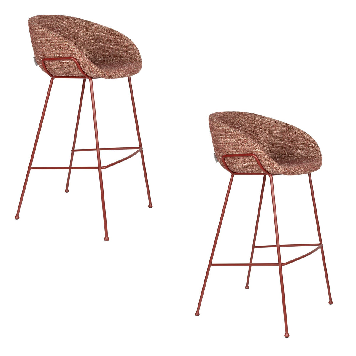 Hoker BARSTOOL FESTON czerwony – ujęcie 3