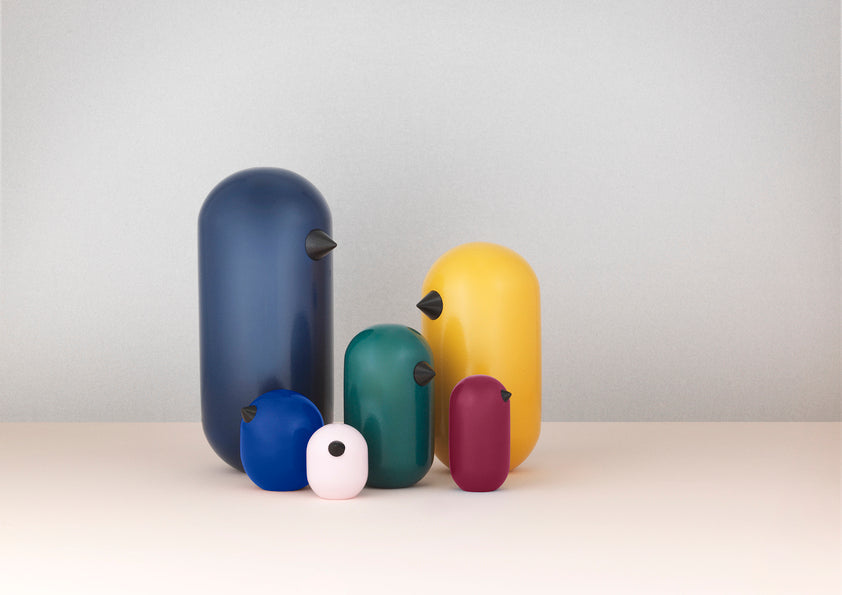 Houten figuur KLEIN VOGEL donkerblauw