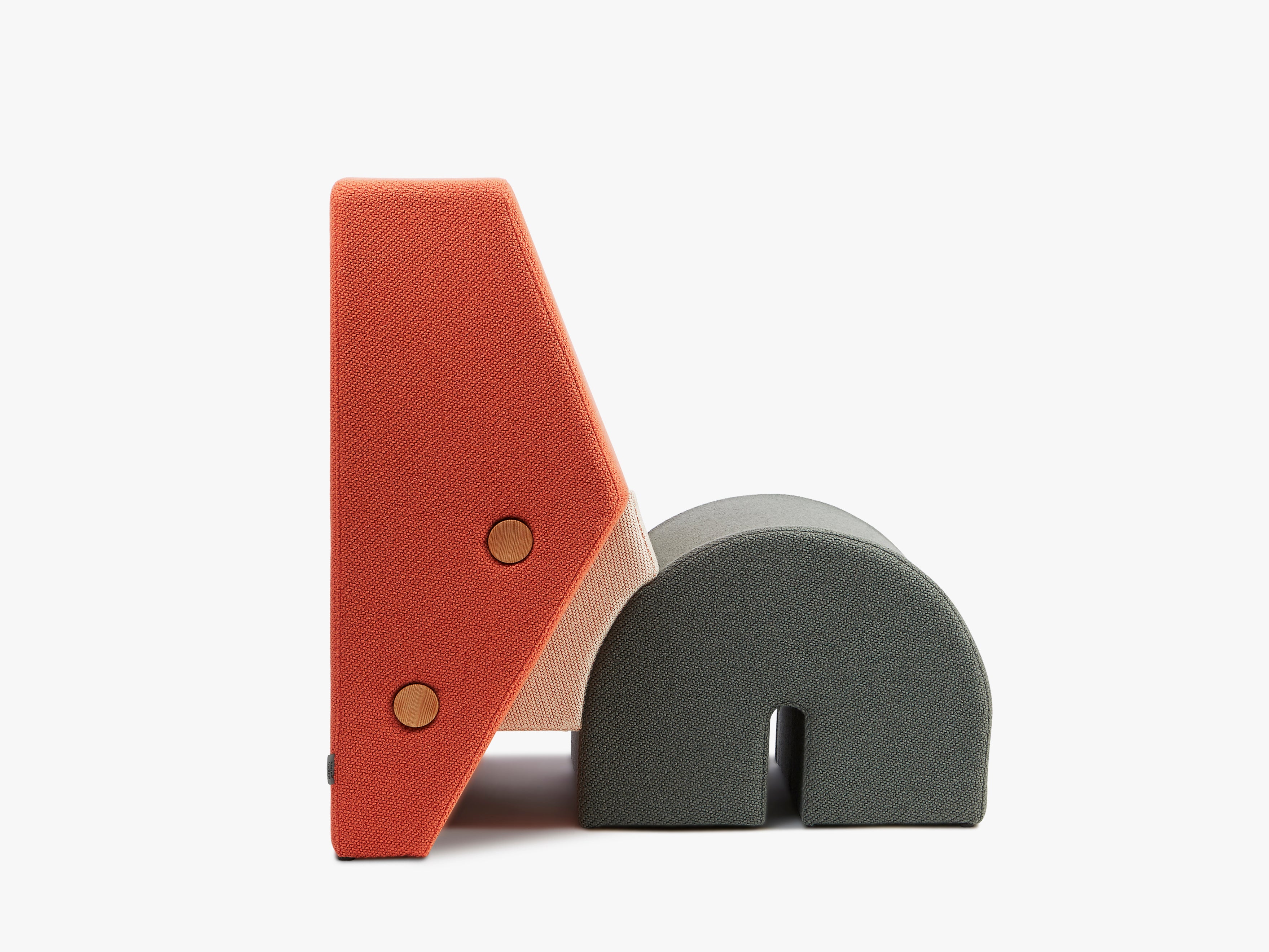 Sessel KEYSTONE orange mit beige und dunkelgrau