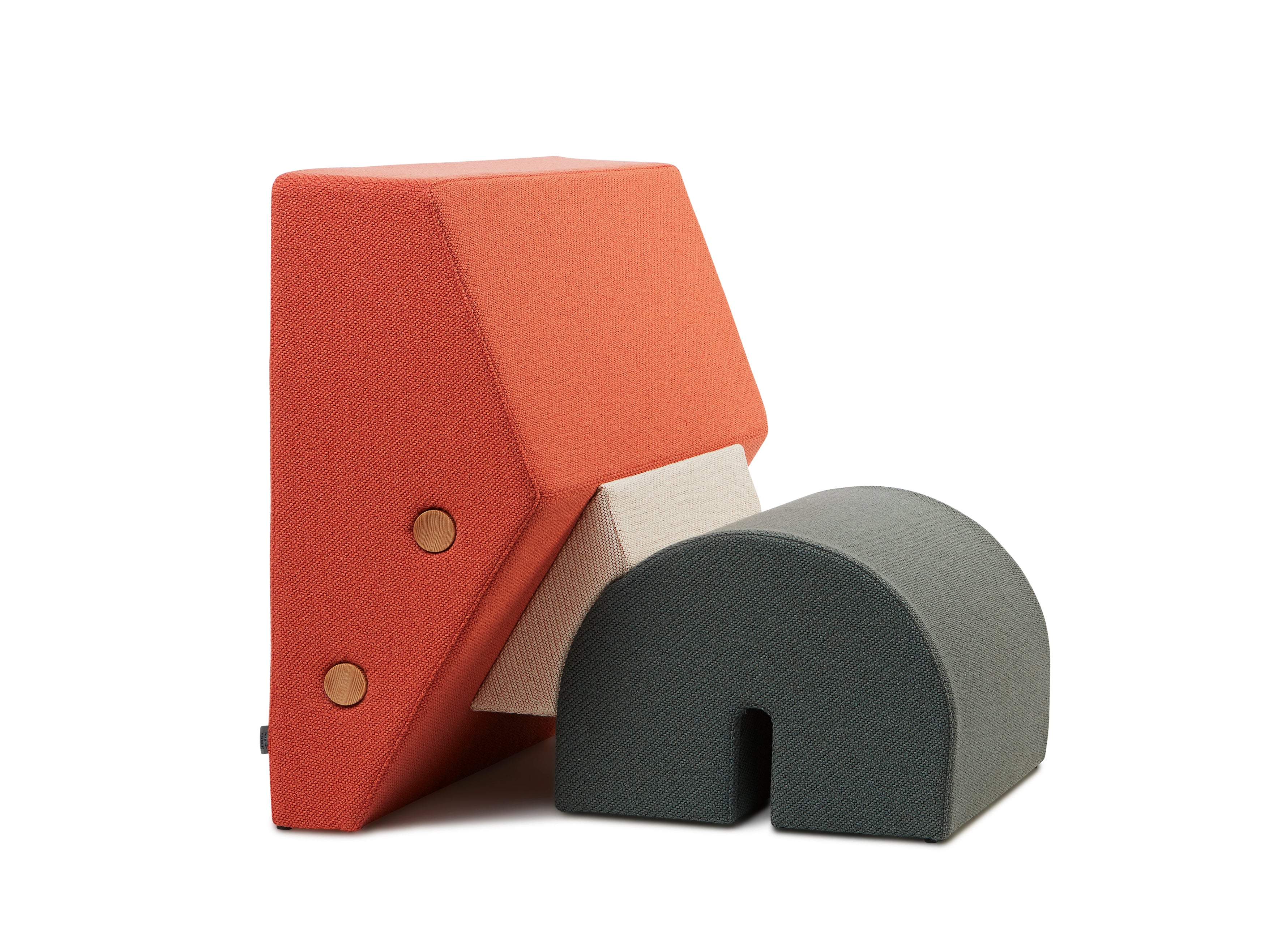 Sessel KEYSTONE orange mit beige und dunkelgrau