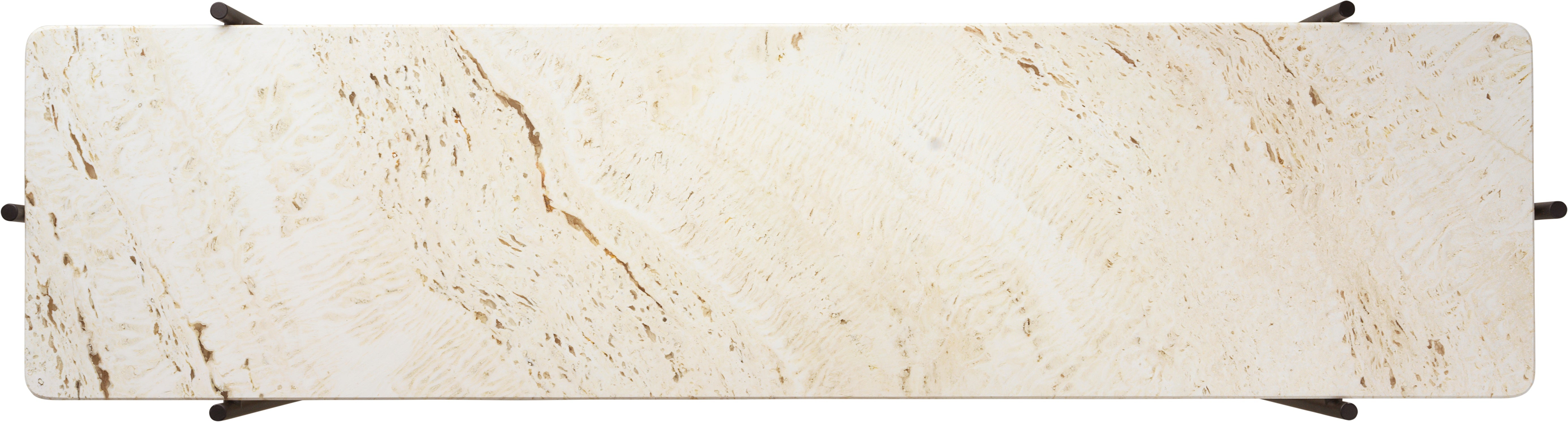 Konsola TS crème travertijn met zwarte basis