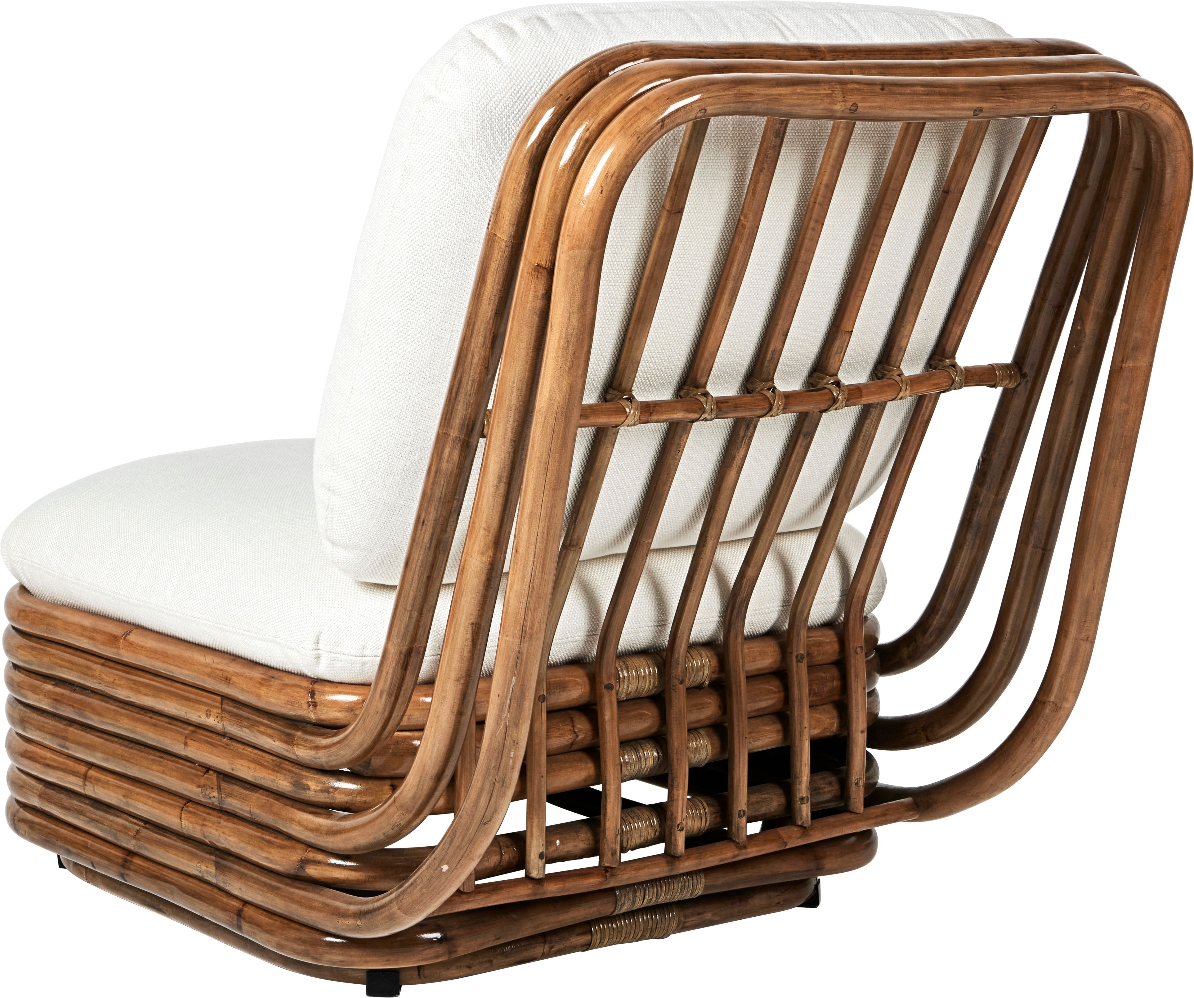 Boheemse fauteuil 72 gestoffeerd met een rieten basis