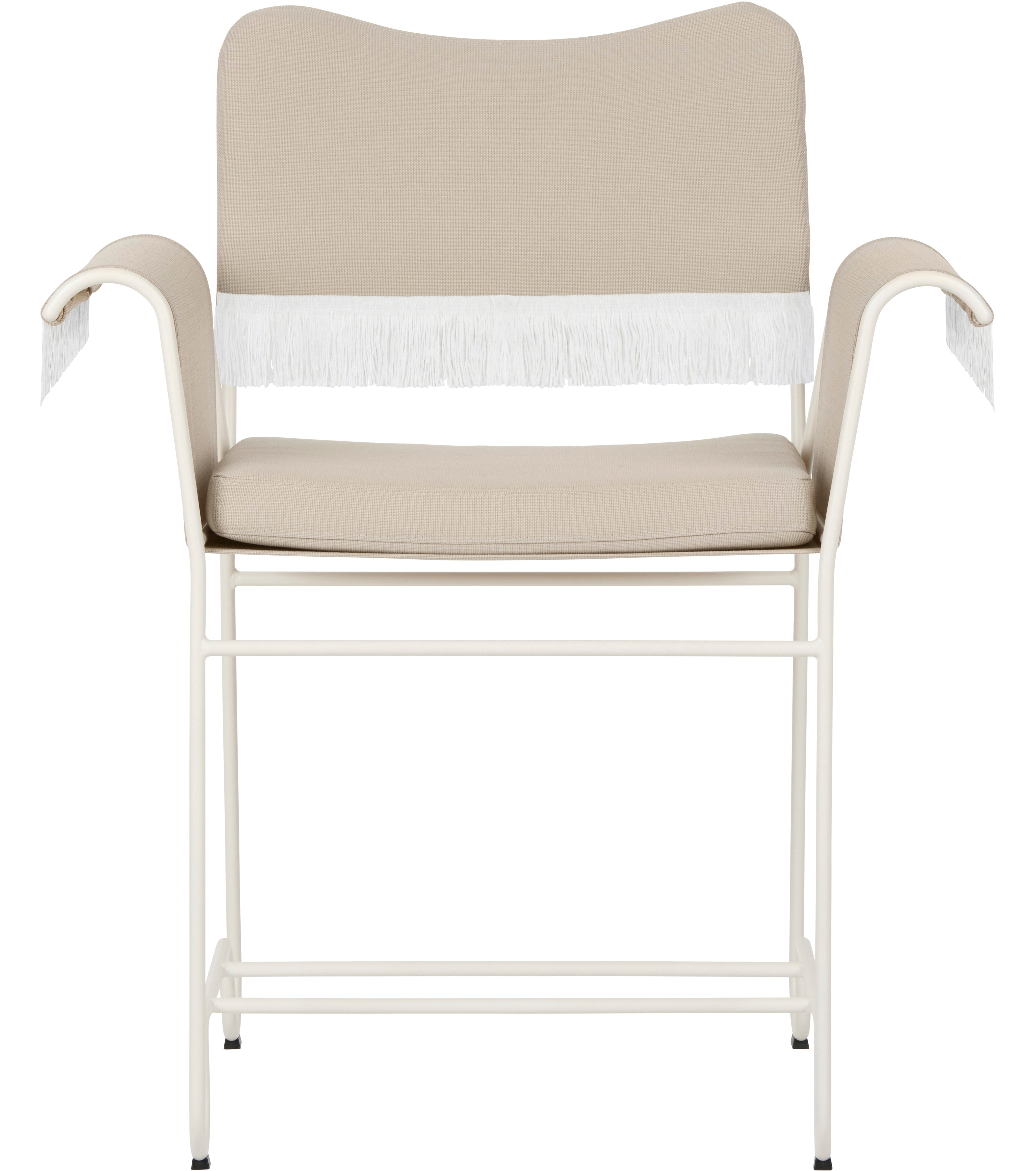 Tuinstoel TROPIQUE beige met een witte stalen basis