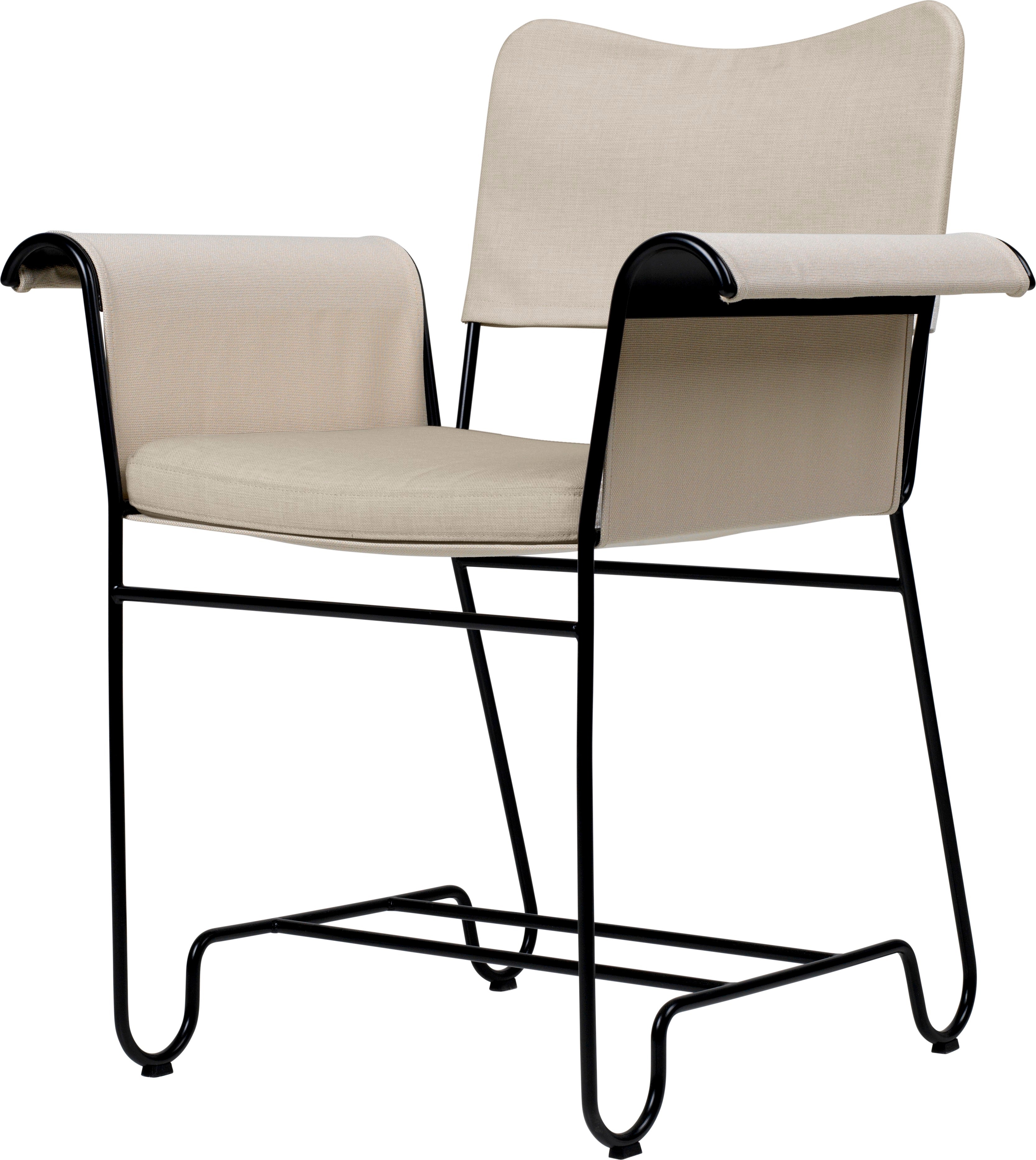 Tuinstoel TROPIQUE beige met zwarte stalen basis