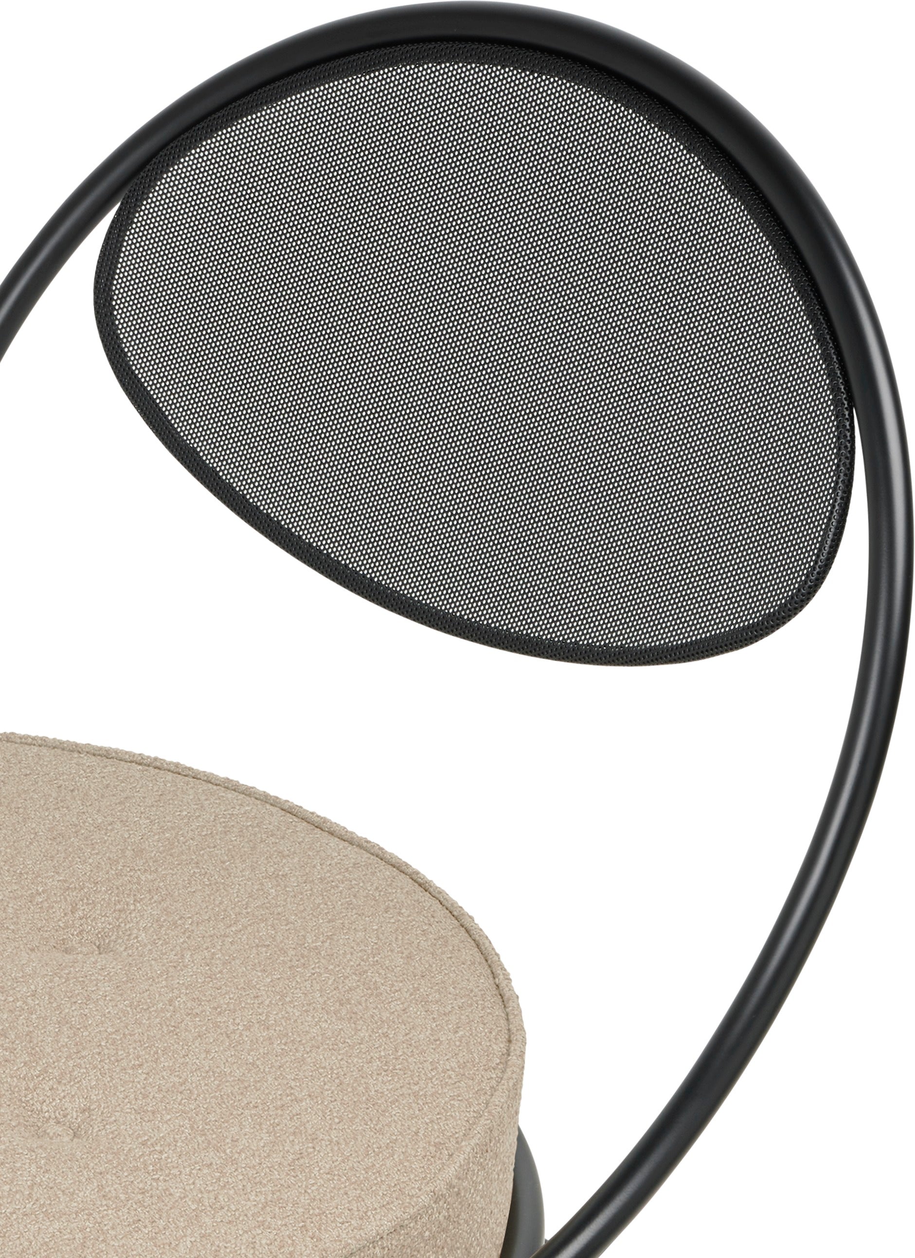 COPACABANA upholstered armchair with a black base