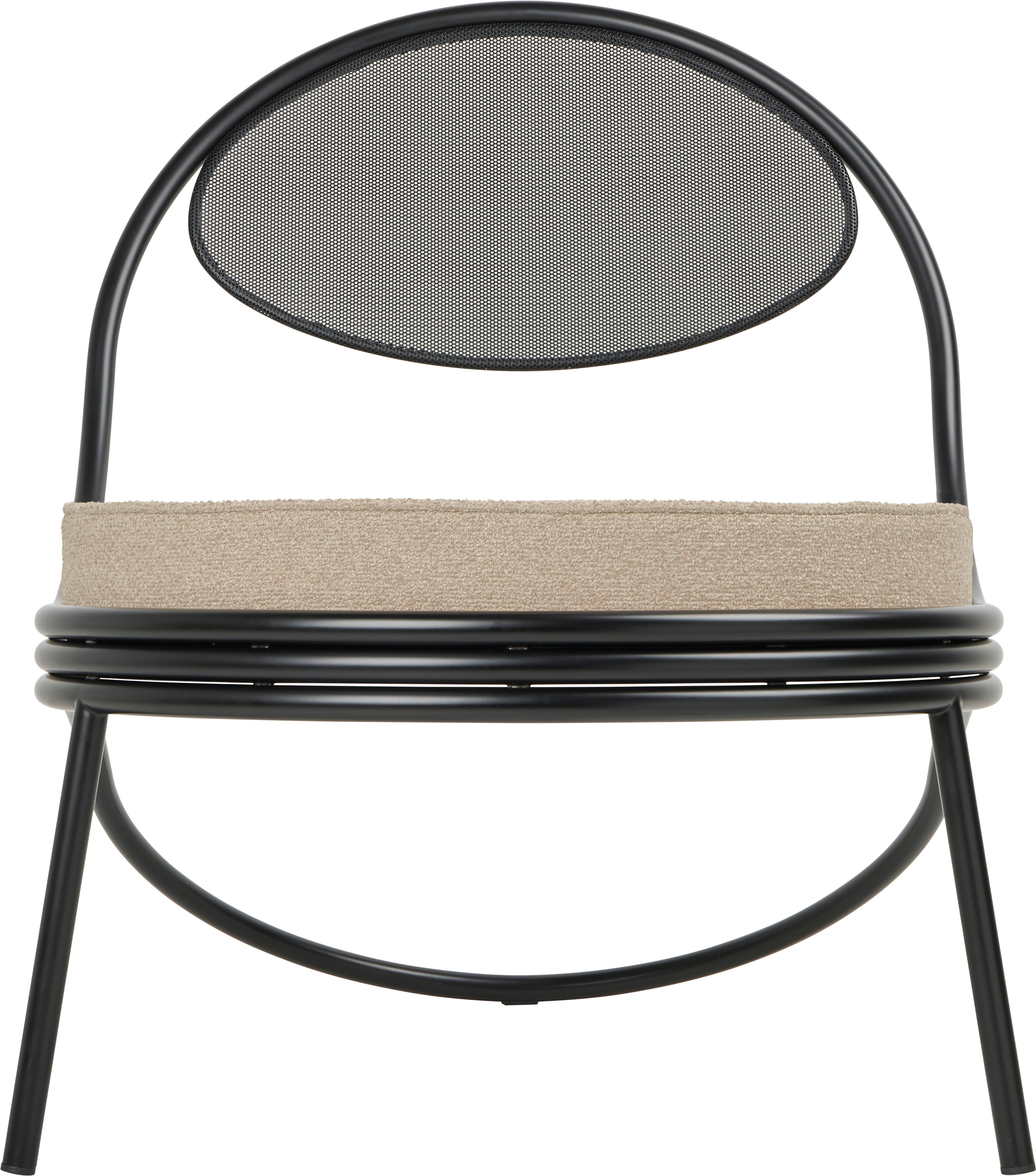 COPACABANA upholstered armchair with a black base