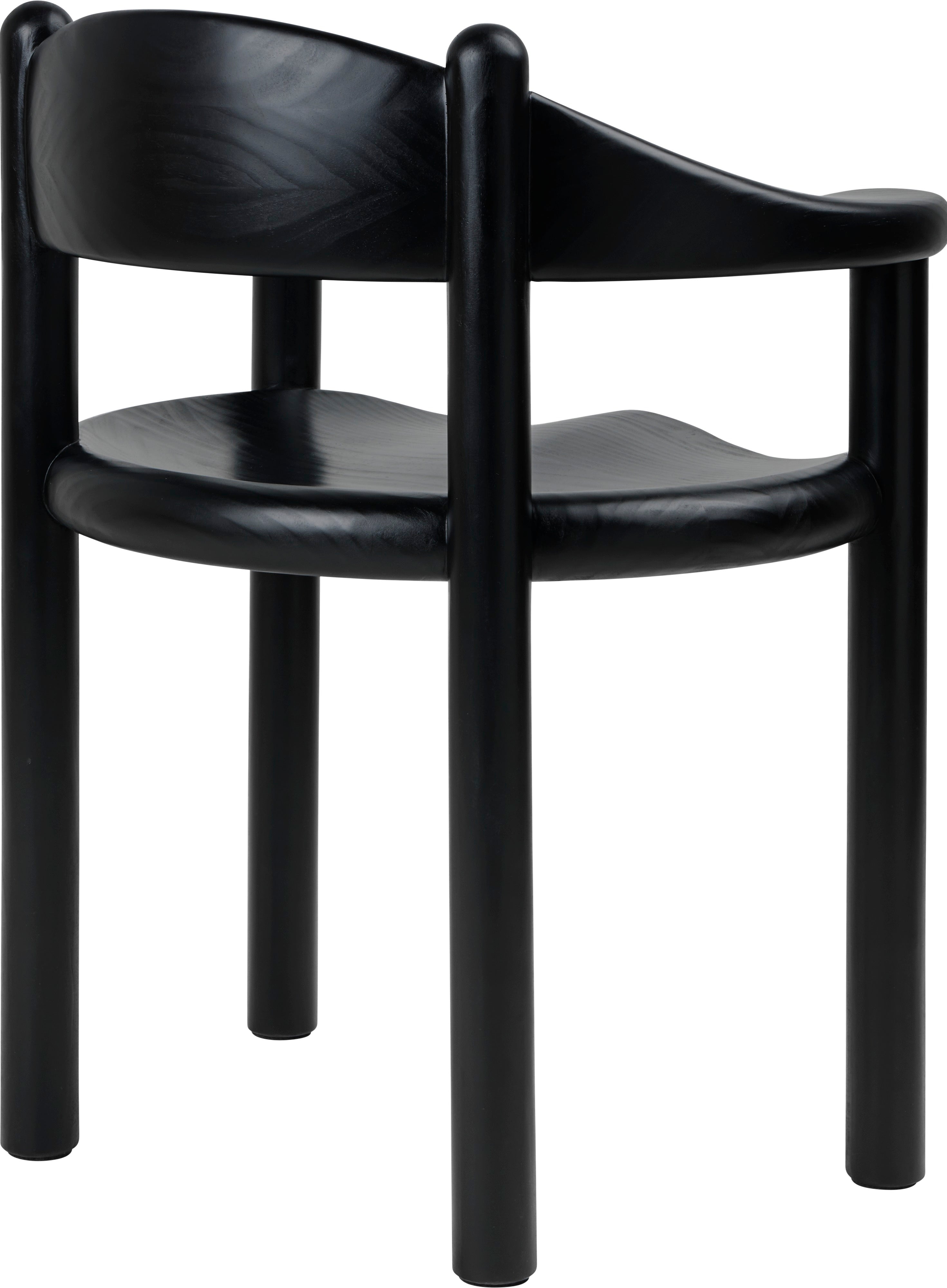 DAUMILLER Armchair with Armrests Black Pine Wood