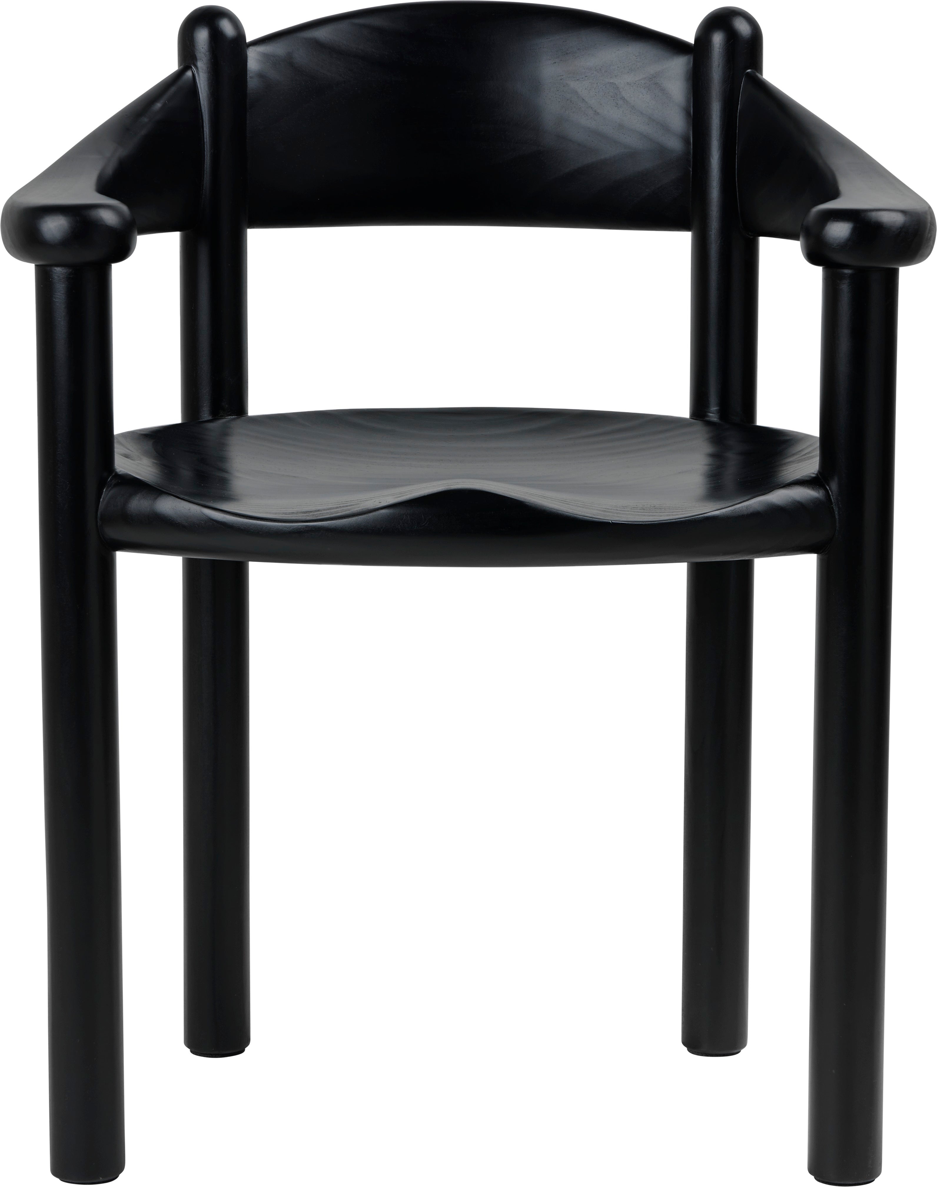 DAUMILLER Armchair with Armrests Black Pine Wood