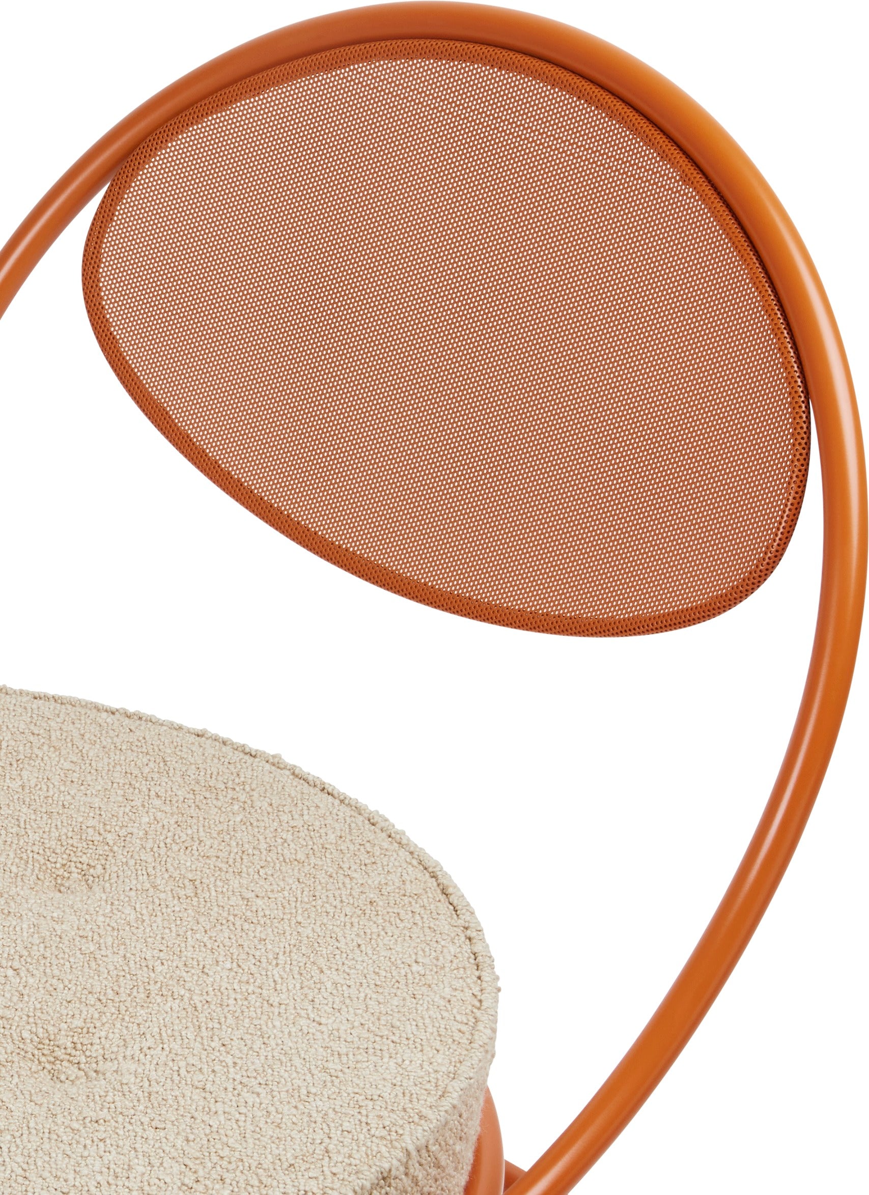 Fauteuil COPACABANA gestoffeerd met een oranje basis