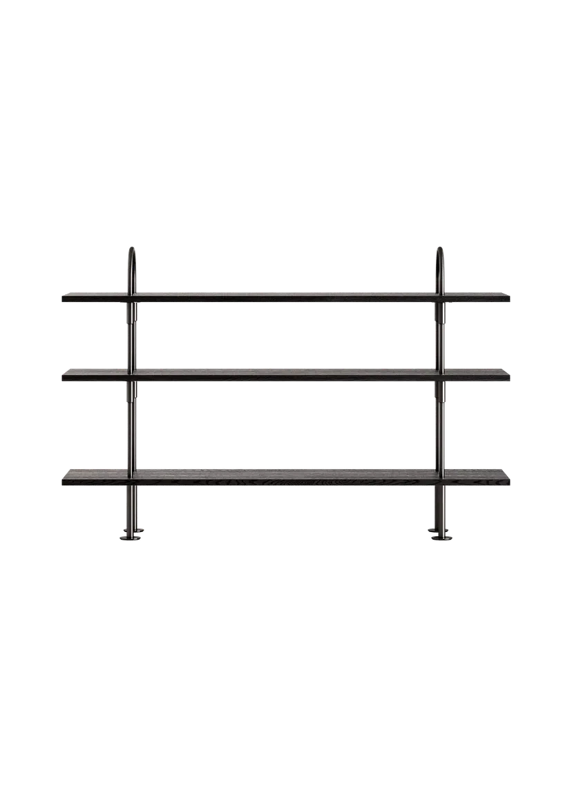 KAST KEEN donker essen hout met zwarte messing frame