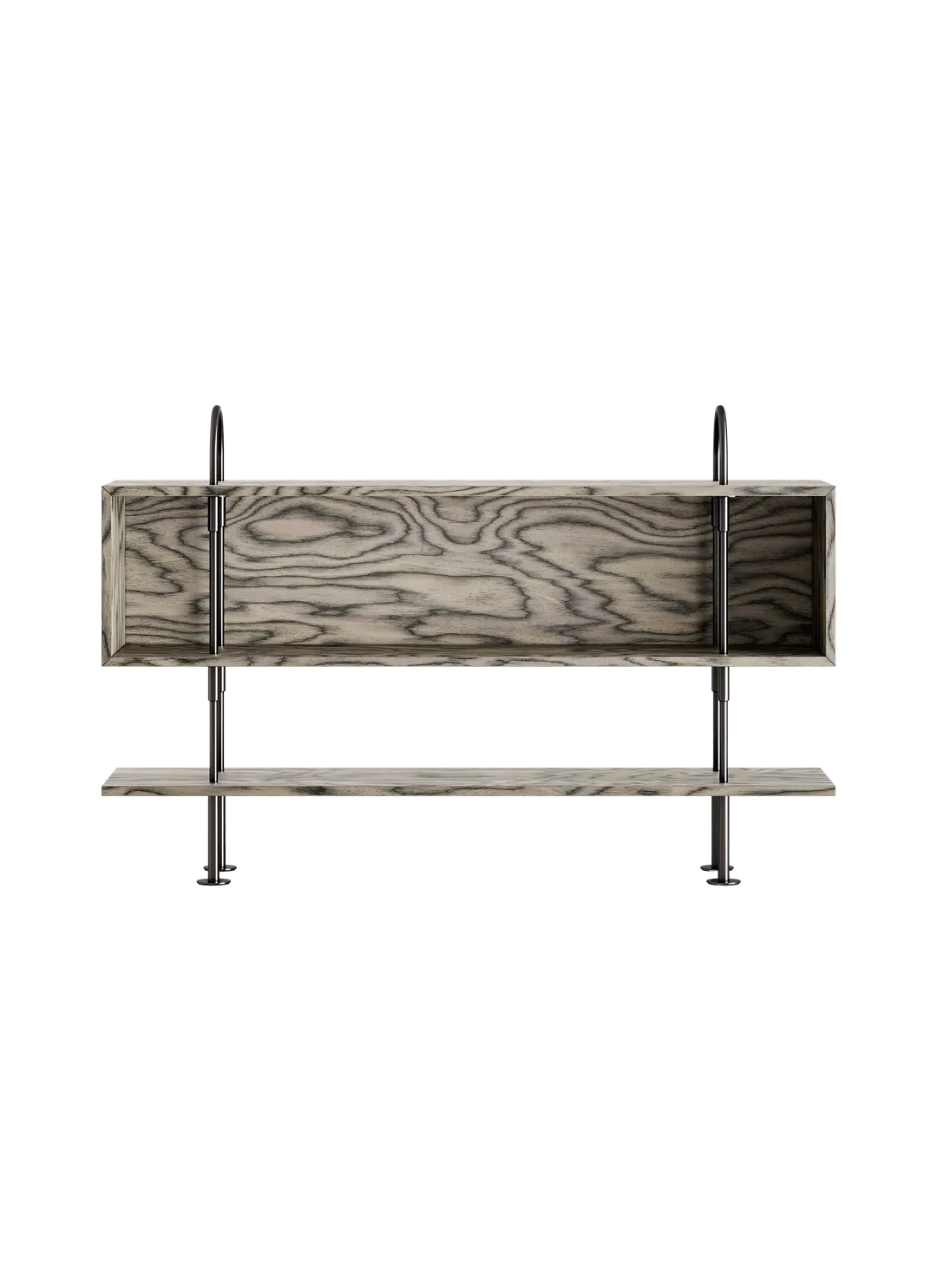 KAST KEEN BOX grijs hout met zwarte messing frame