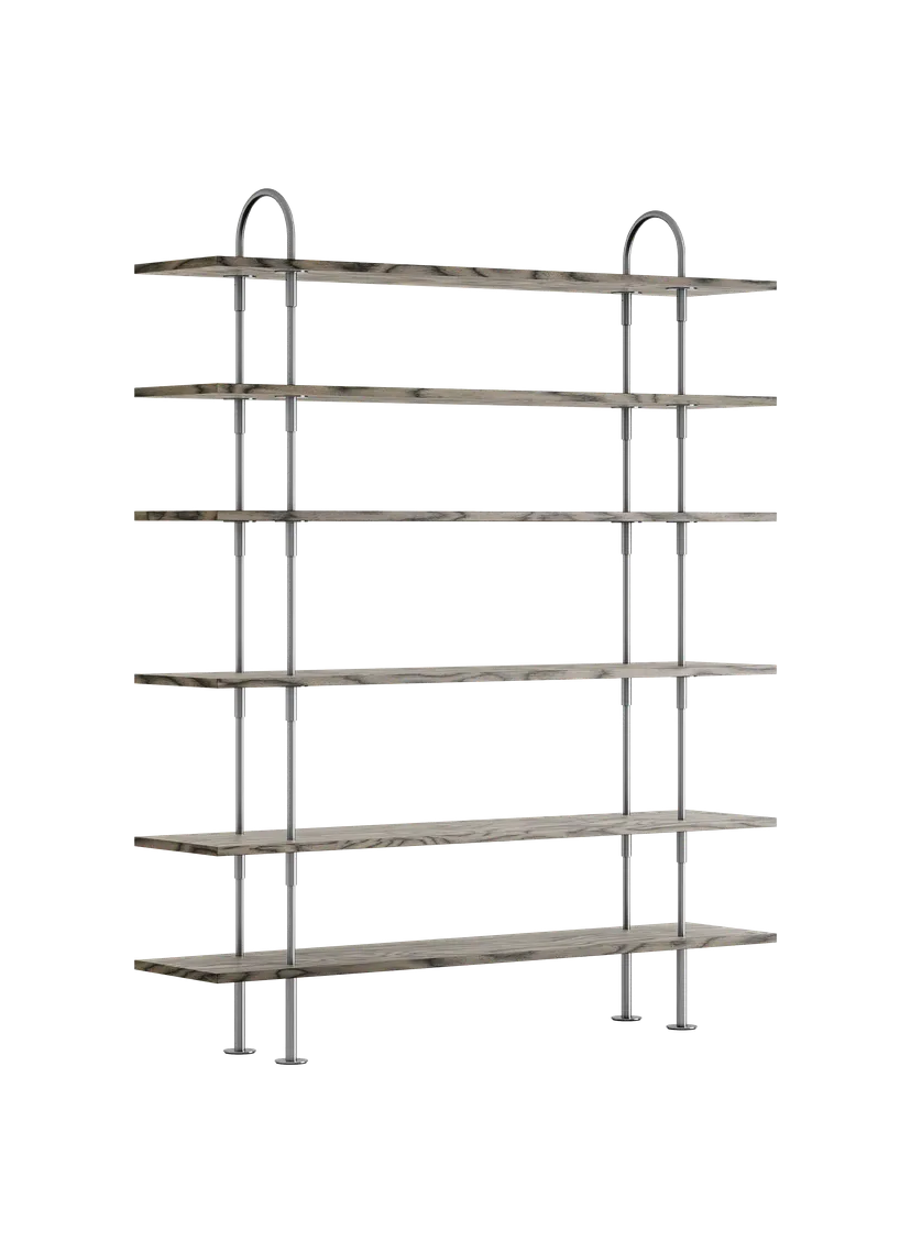 KEEN Shelf gray wood with satin steel frame