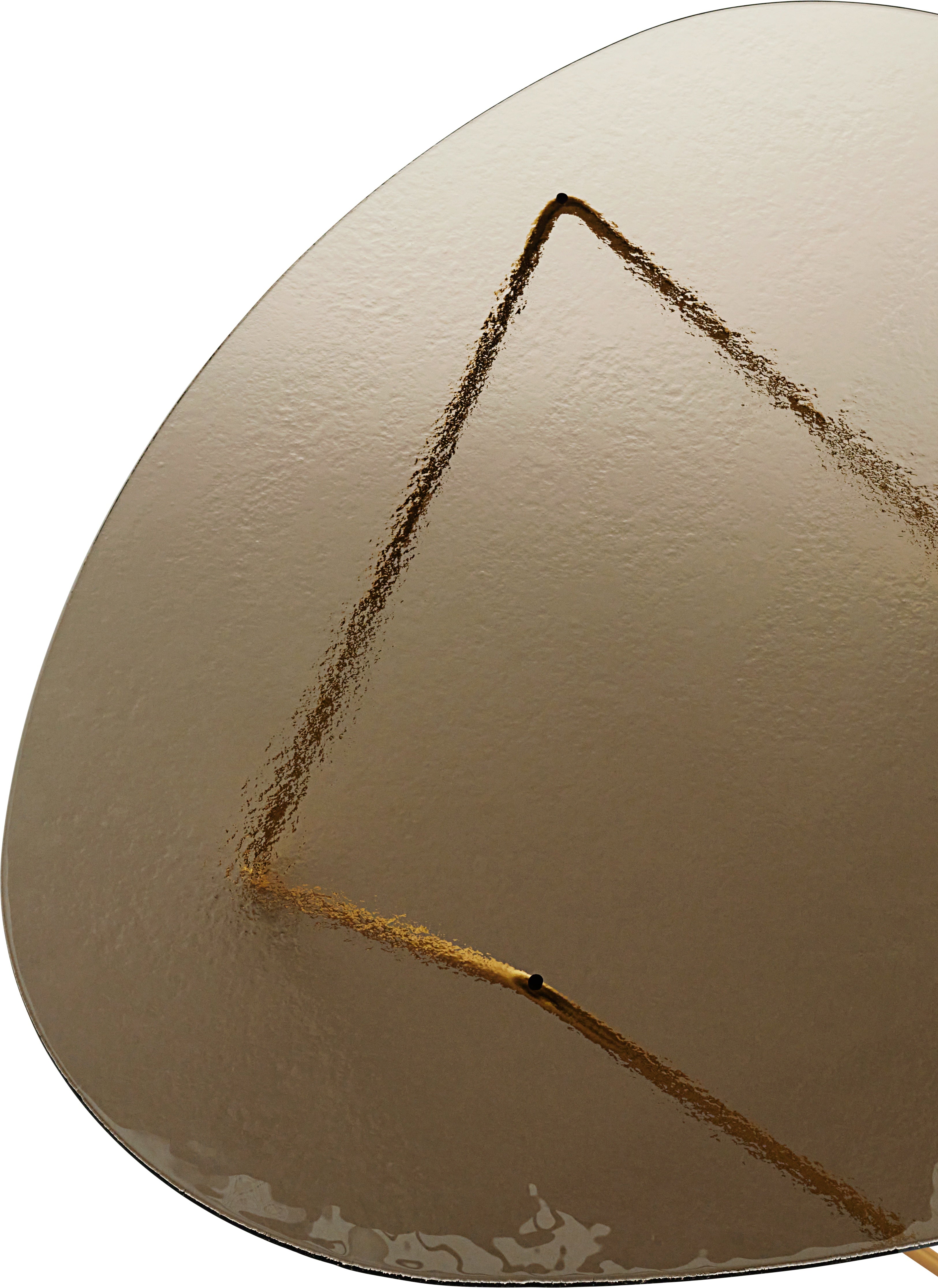 PEDRERA Coffee Table with Brown Glass and Brass Base