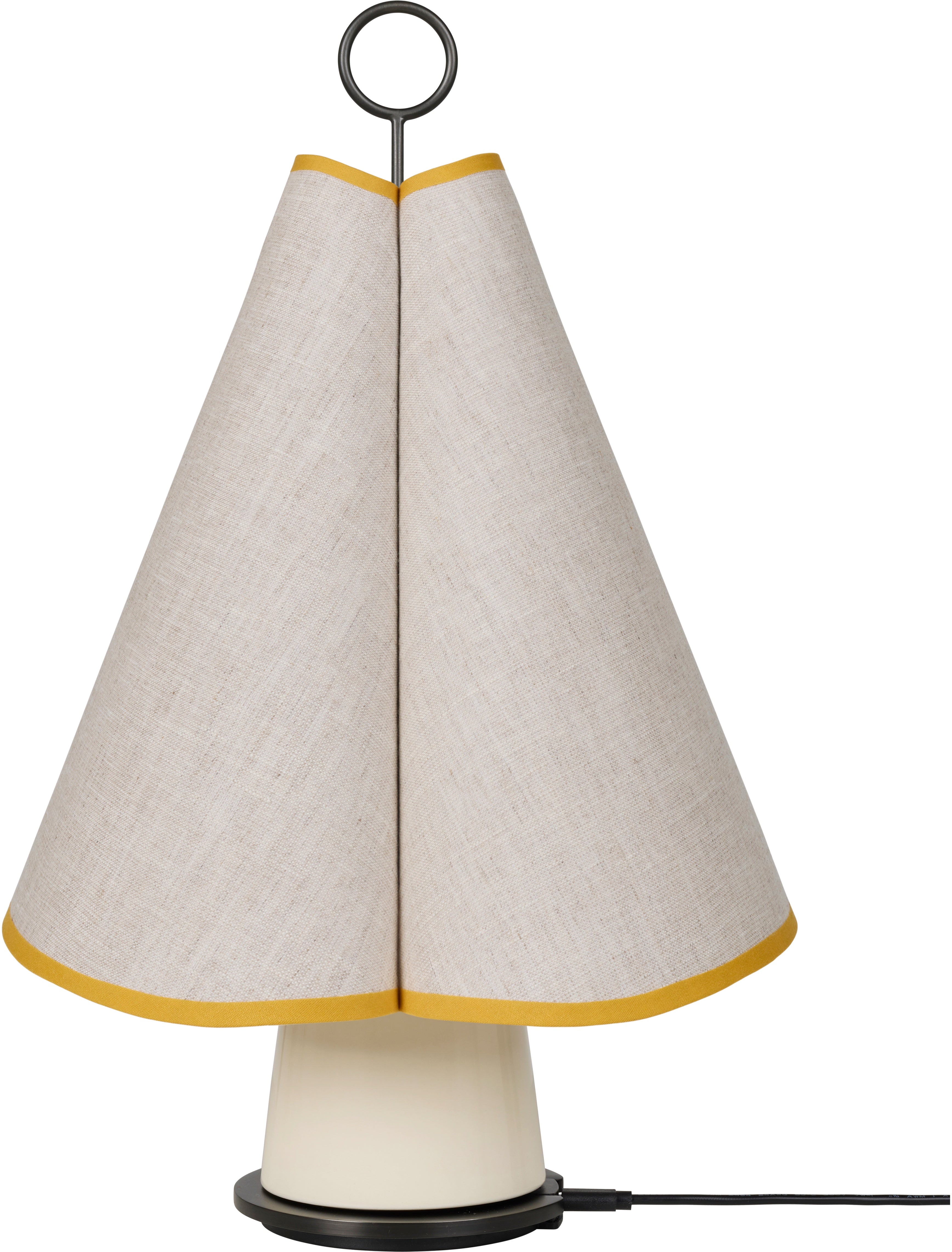 Portable lamp HORNBÆK white with yellow finish