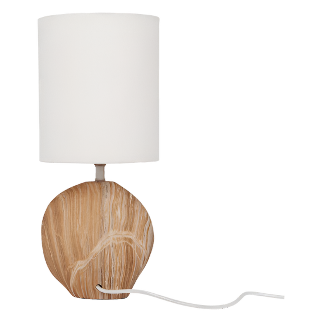 VITA Dolomit-Tischleuchte mit Baumwollschirm