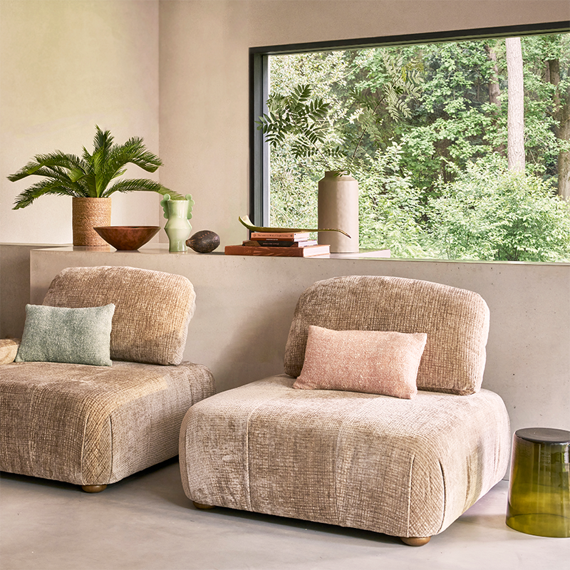 Kai green glass table