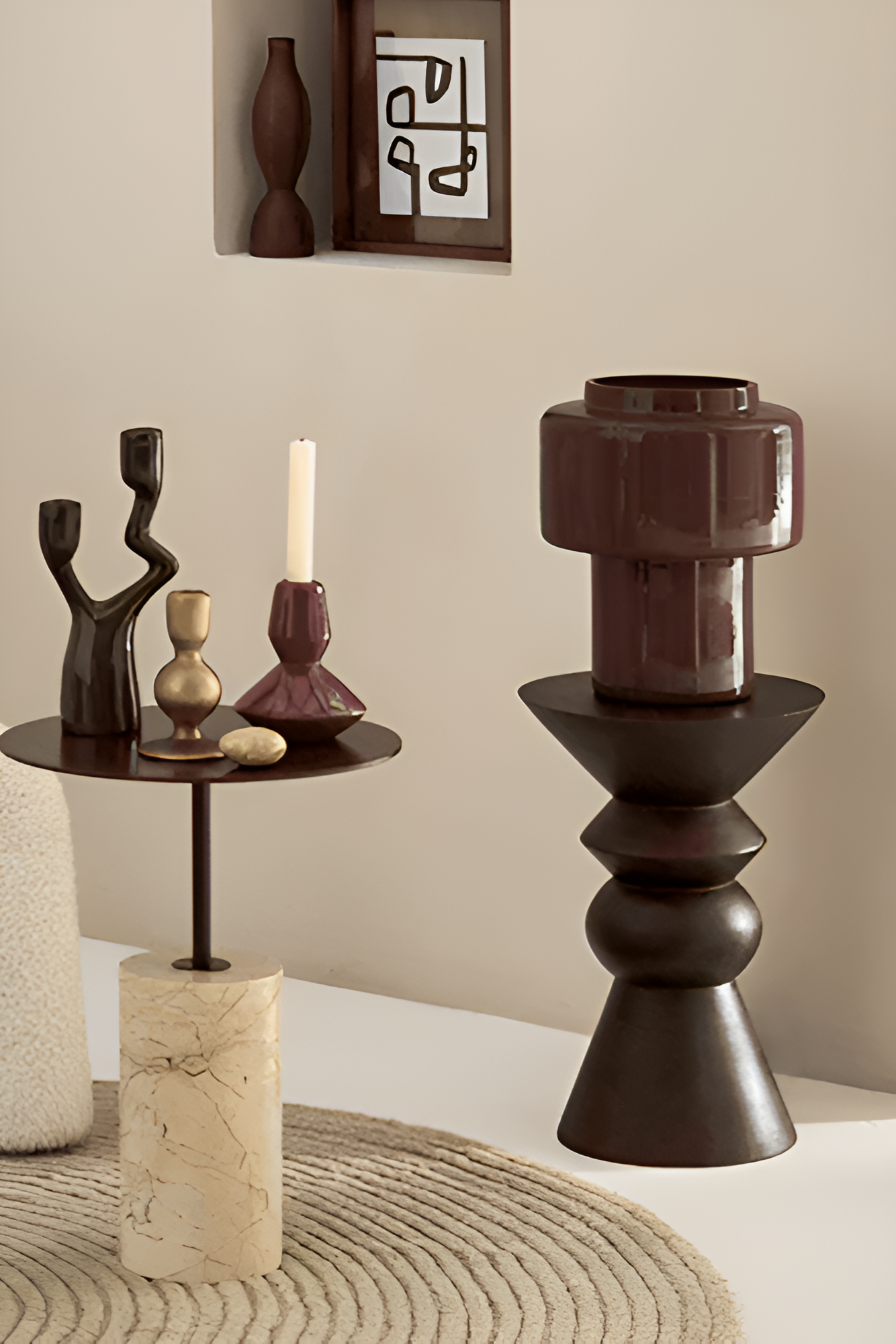 Bijzettafel LUOVA donkerbruin mango hout