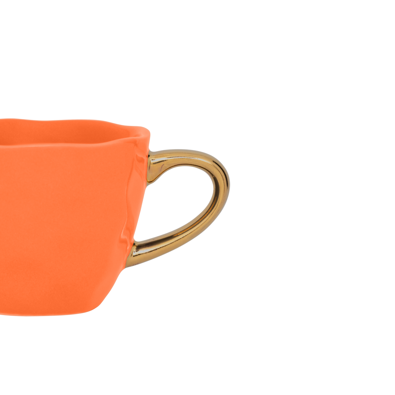 Espresso kopje GOOD MORNING oranje met goud