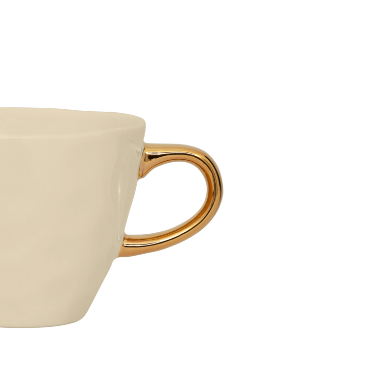 Kubek ceramiczny GOOD MORNING kremowy ze złotym, marka Urban Nature Culture
