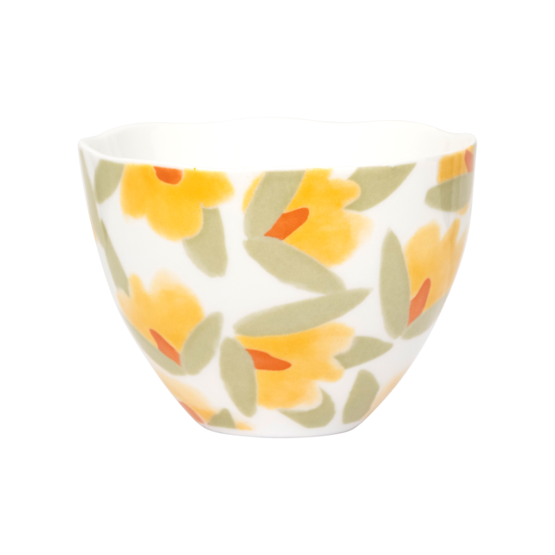 Filiżanka do cappuccino LILJA żółty motyw kwiatowy – Urban Nature Culture