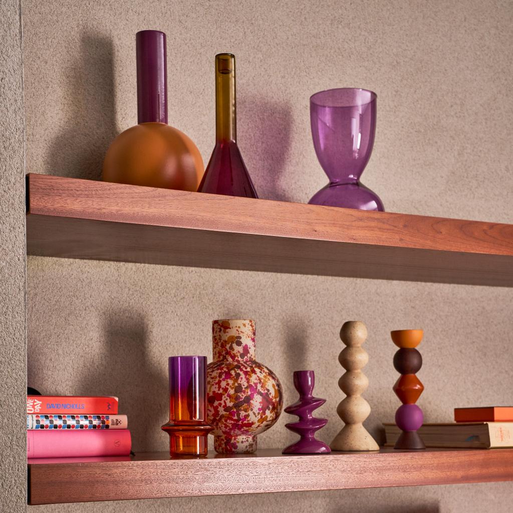 Glasvase MUNTER orange mit lila