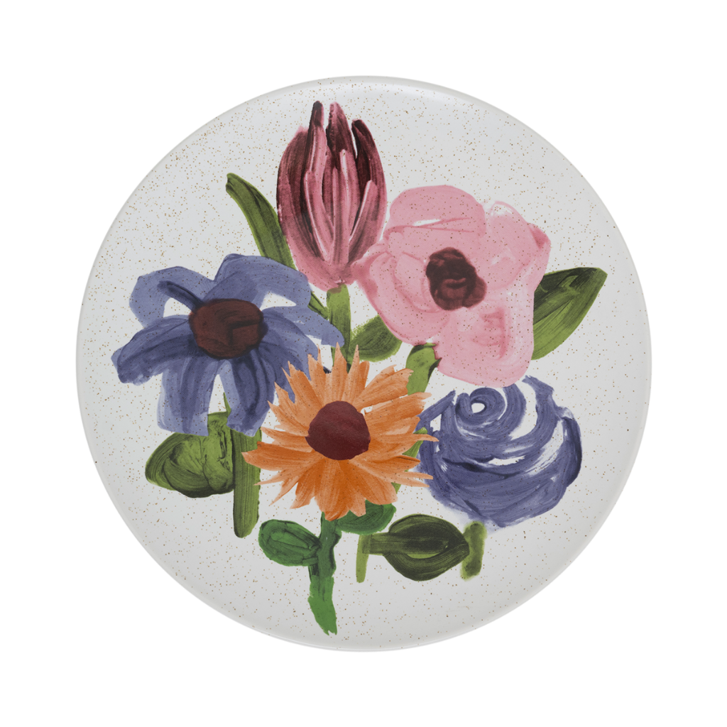 Ceramic Dinner Plate HANAKO Plant Motif