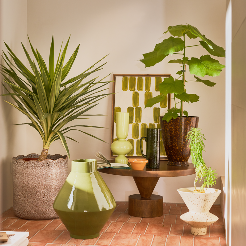 Dzbanek HAMMERED groen glas