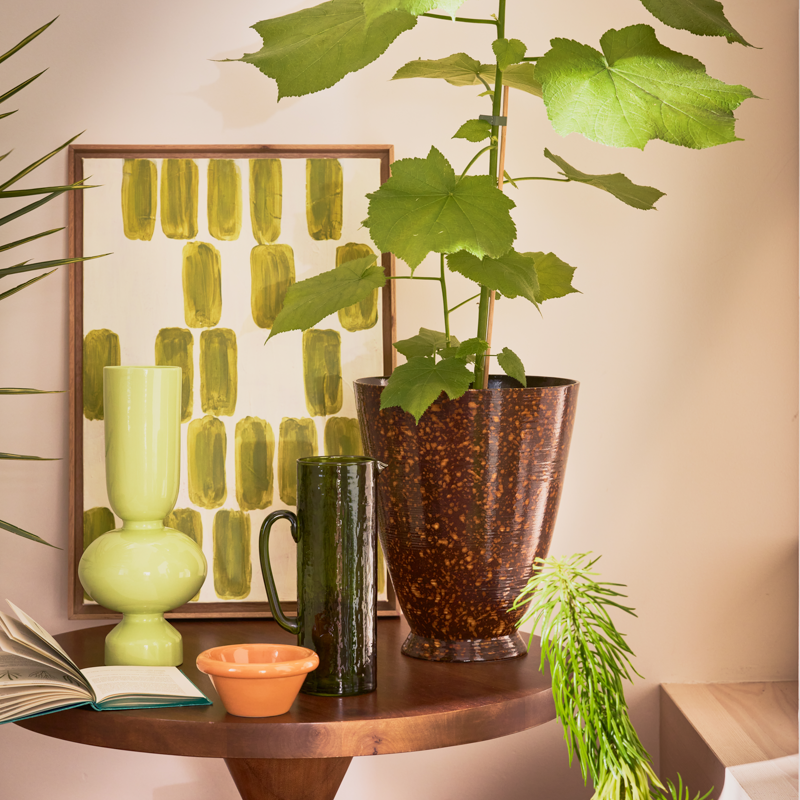 Dzbanek HAMMERED groen glas