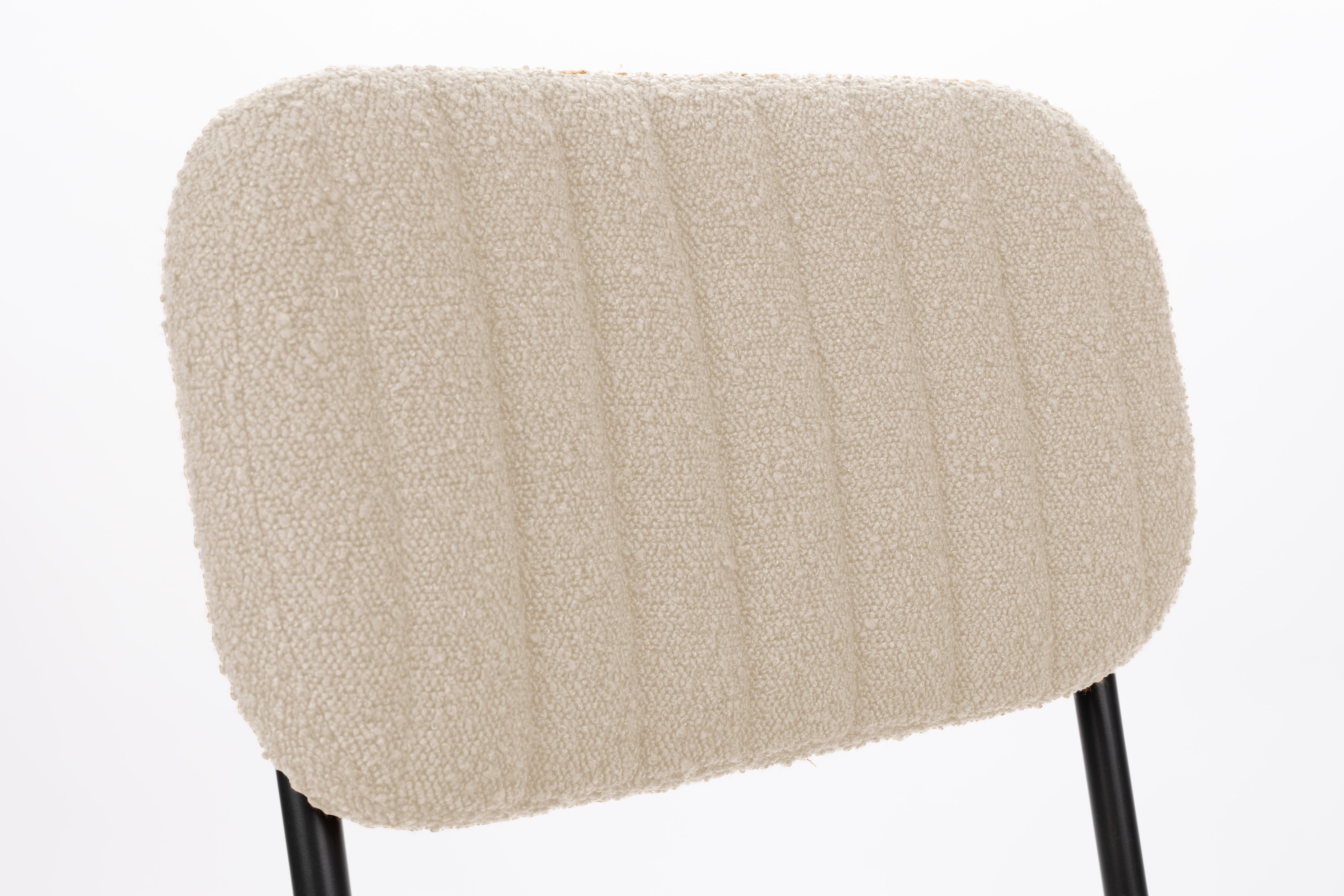Krzesło JAKE boucle złamana biel do jadalni – White Label Living