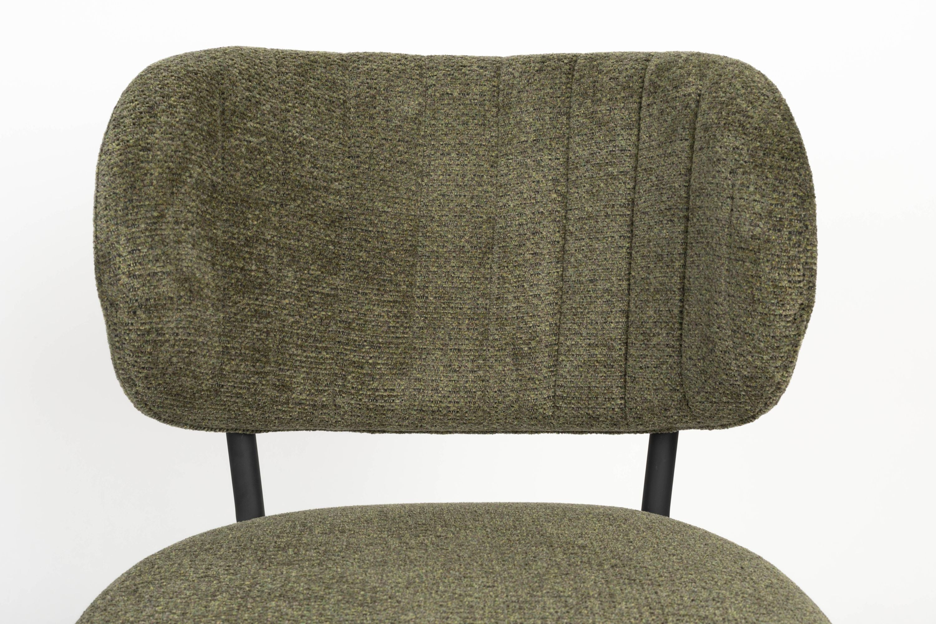 Stoel SANNE olijfgroen met zwarte basis