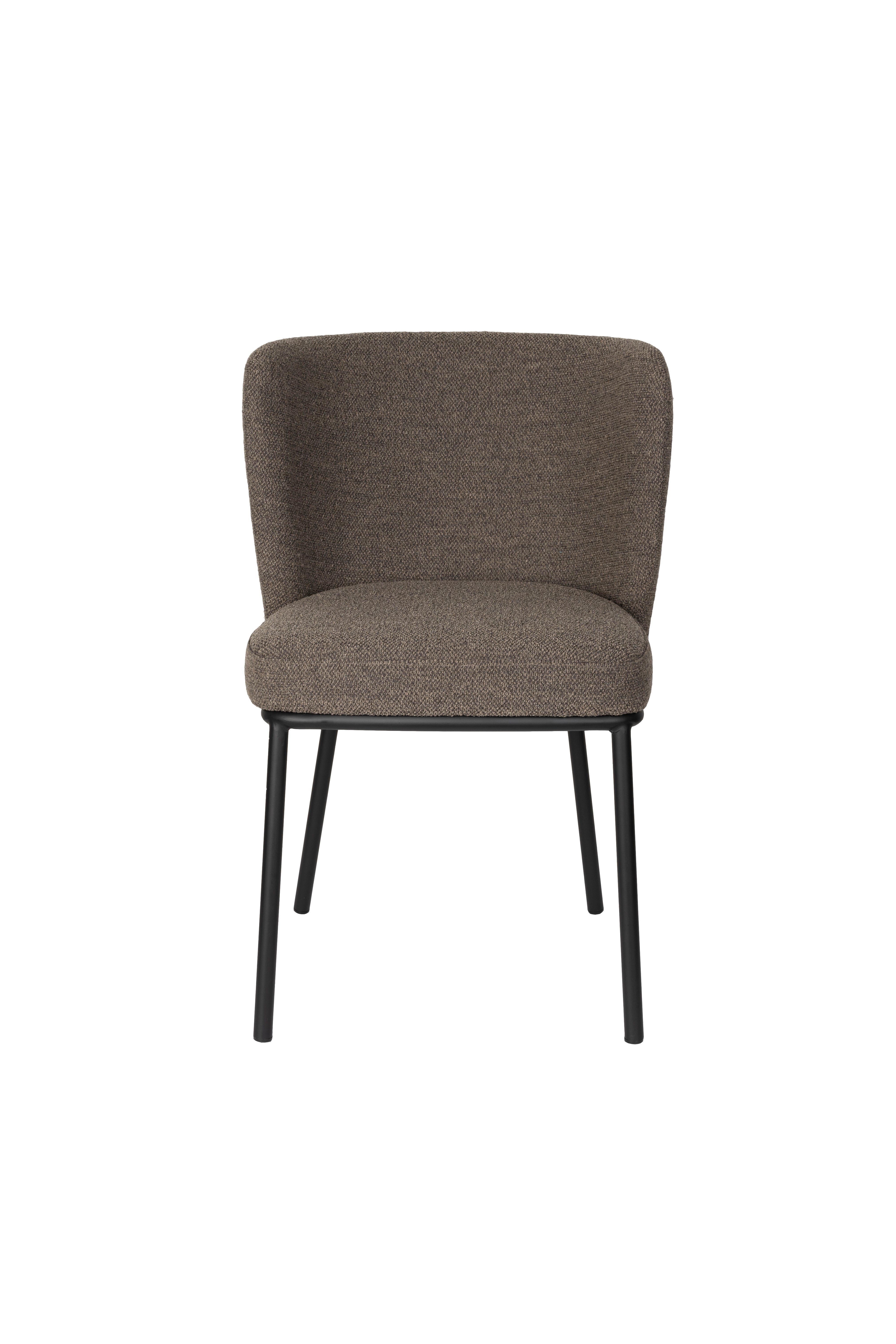 Brown guus chair with a black base