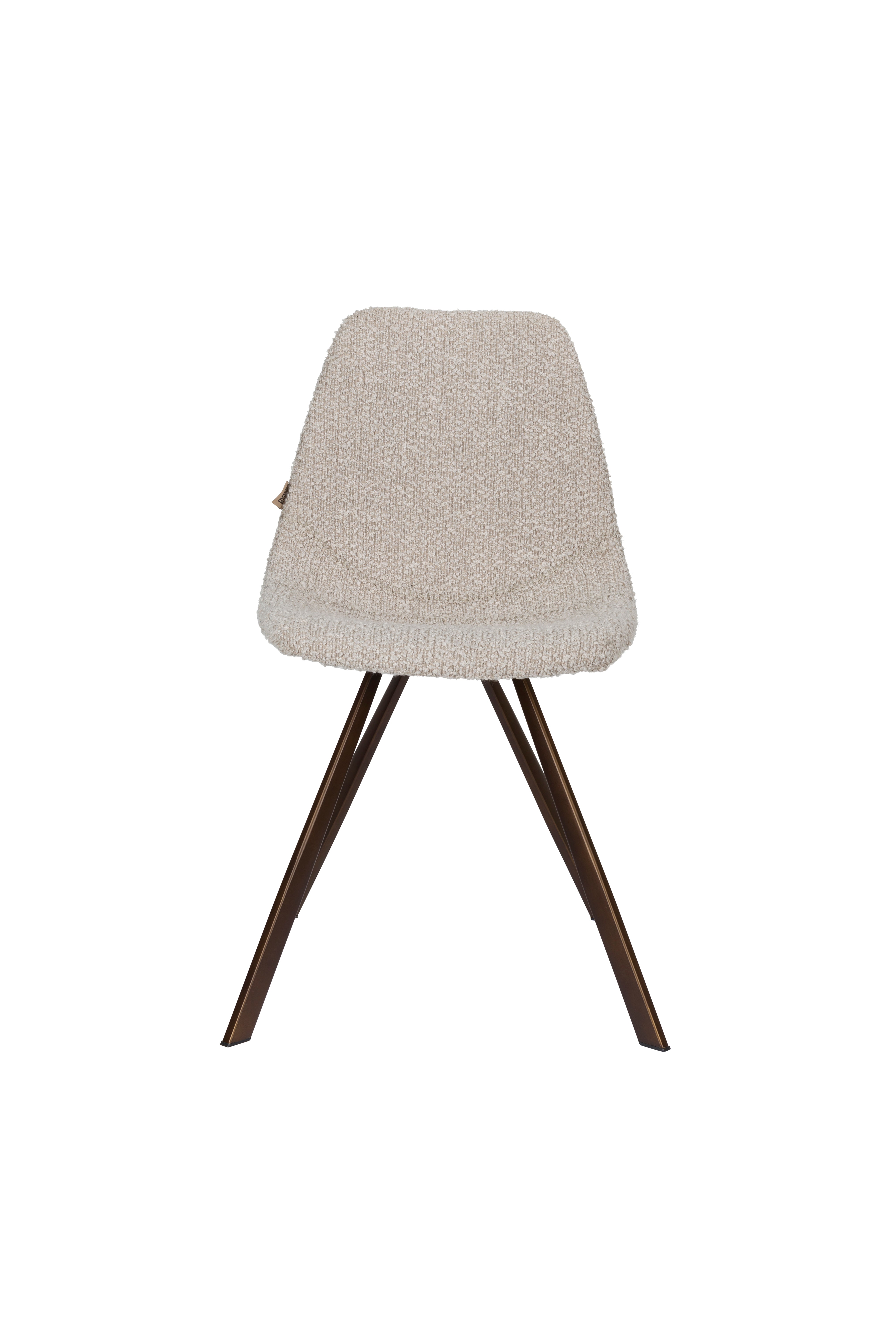 FRANKY chair in gray-beige with a brown base