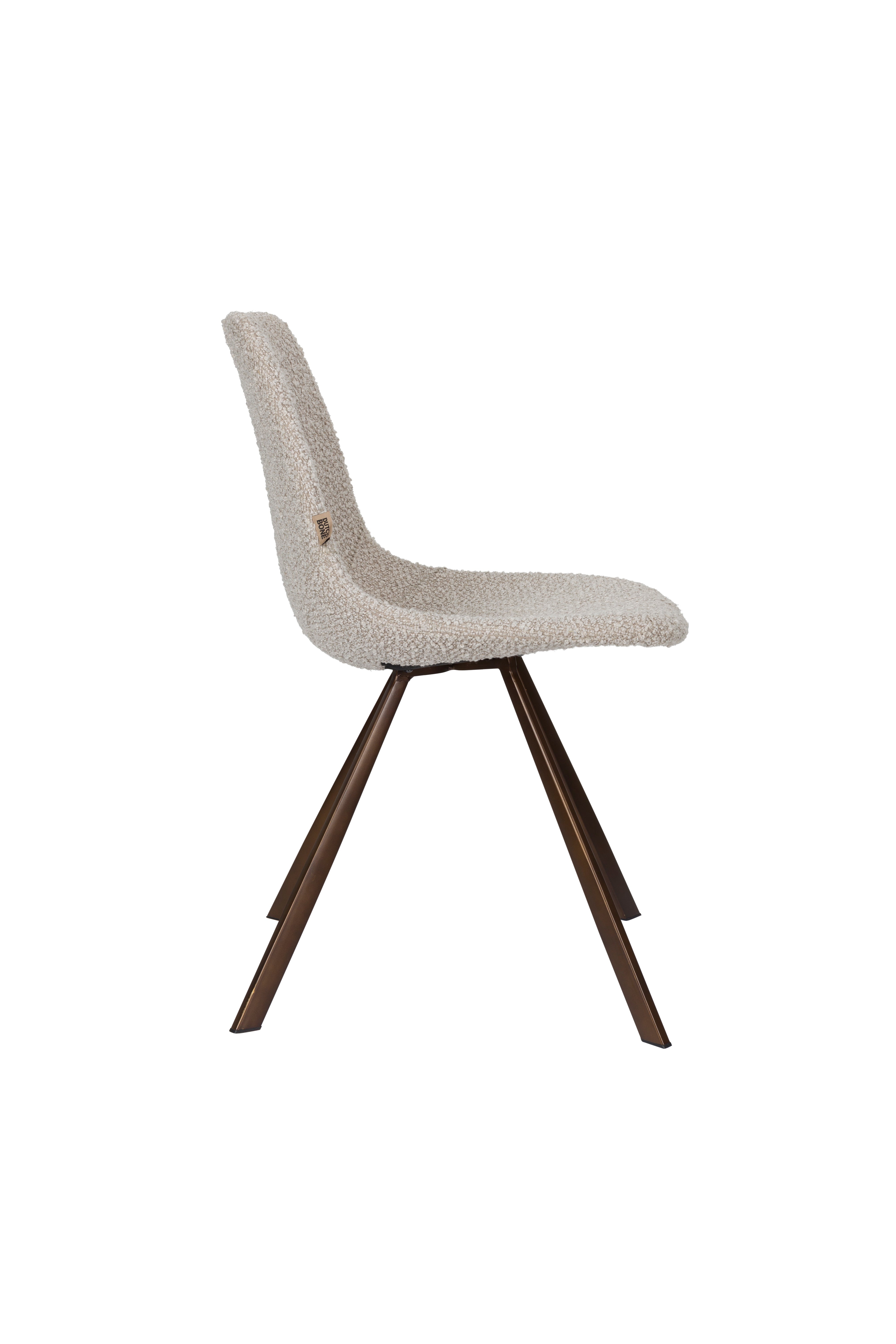 FRANKY chair in gray-beige with a brown base