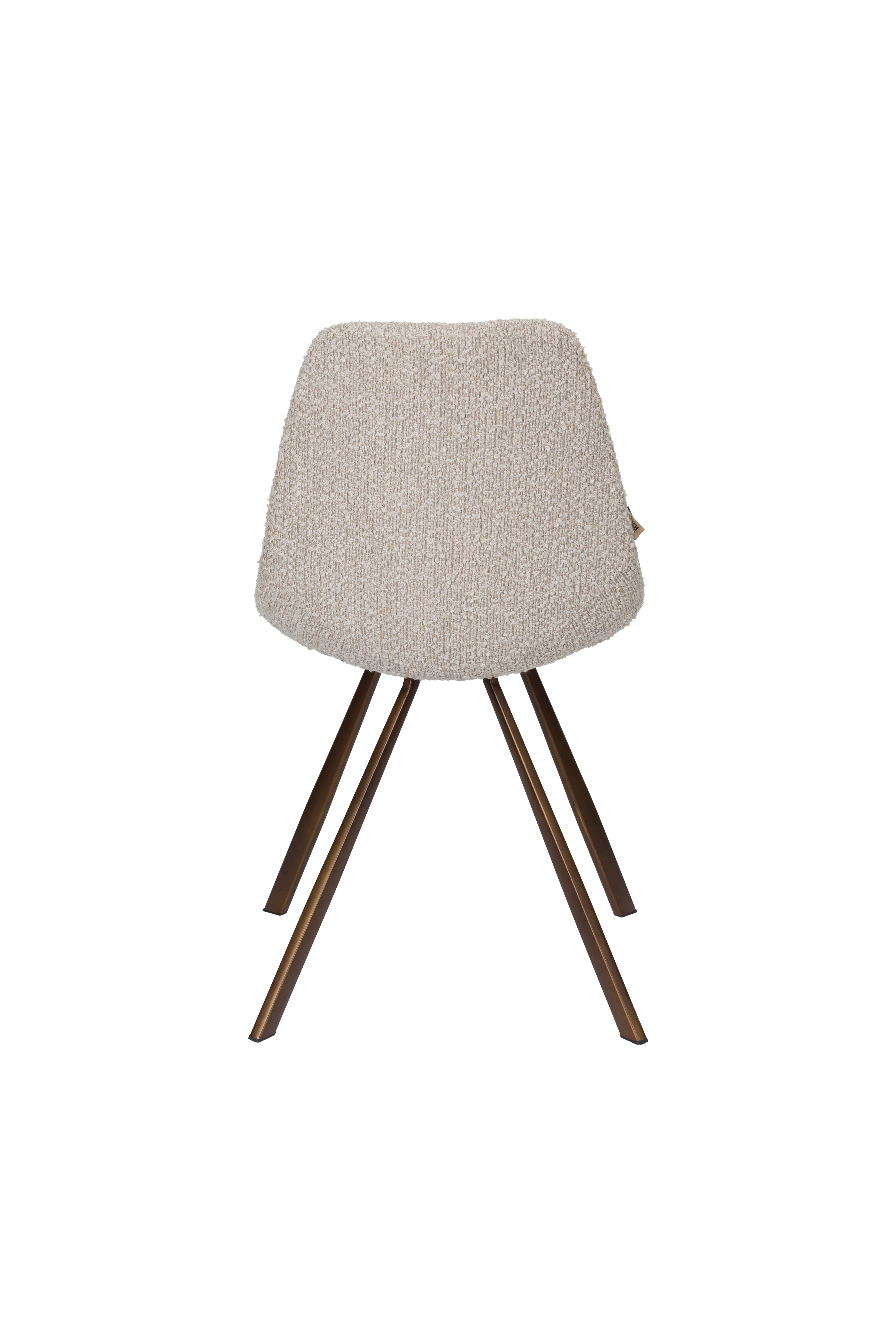 FRANKY chair in gray-beige with a brown base