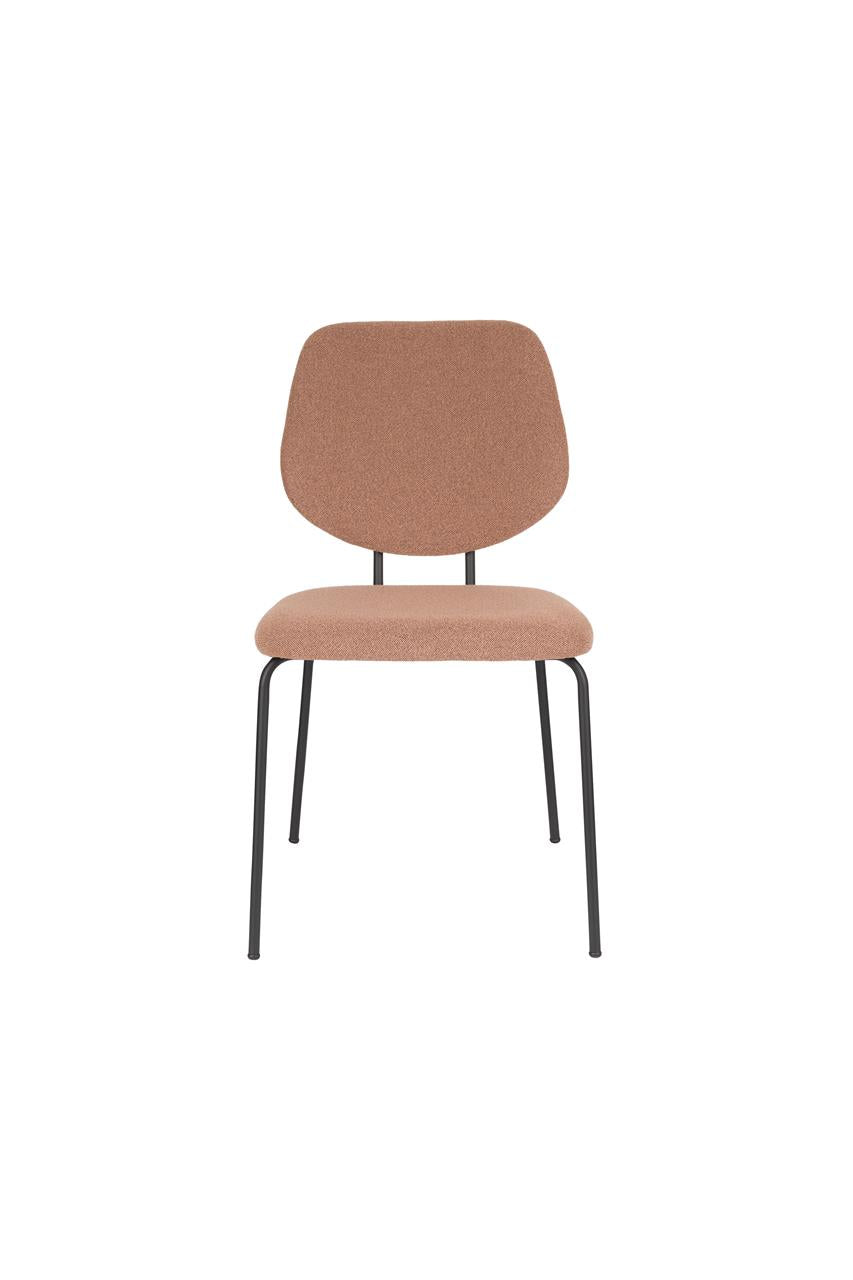 ZELO chair in salmon pink with a black base