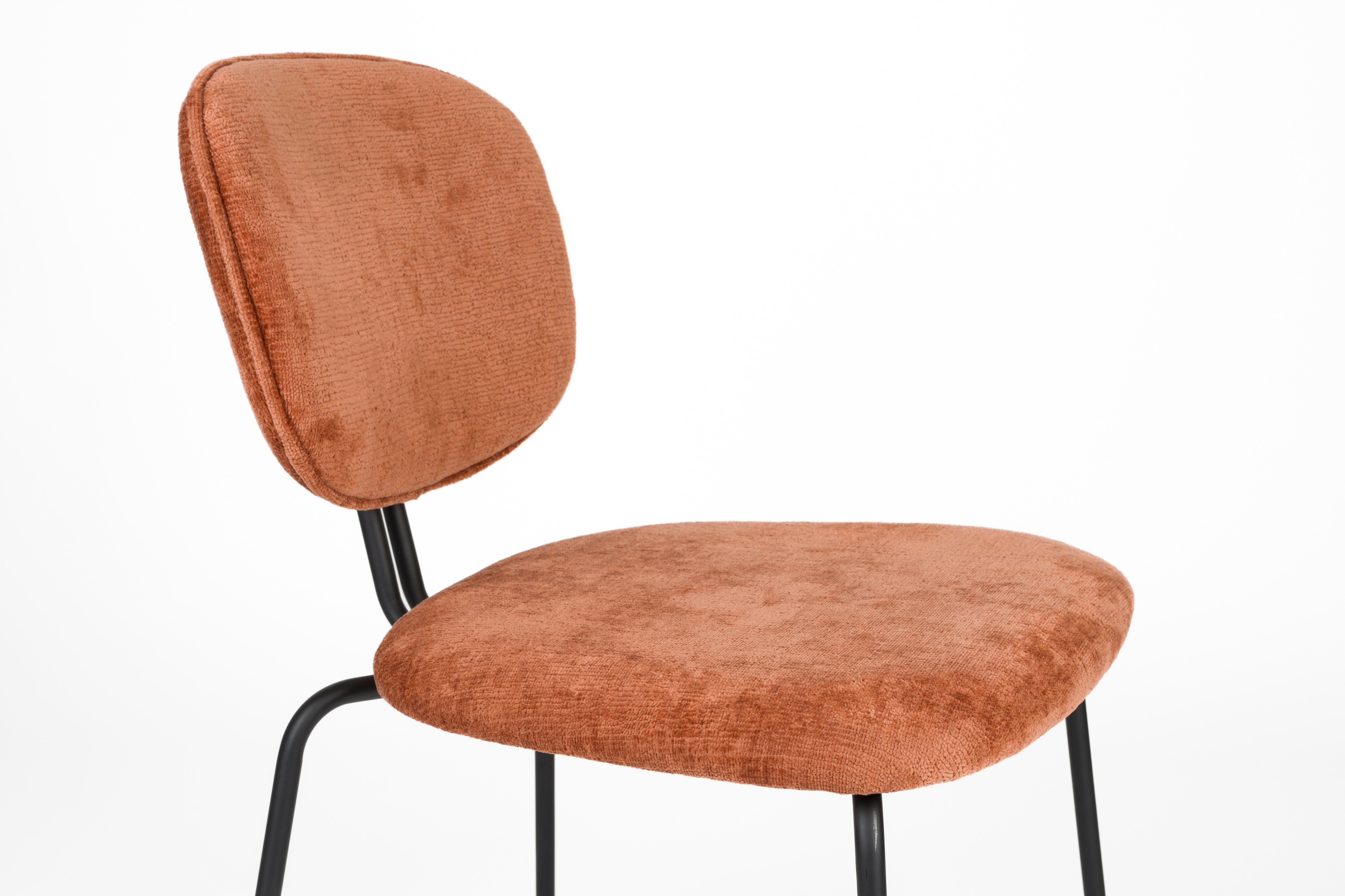 Stoel BOUTON terracotta met zwarte basis