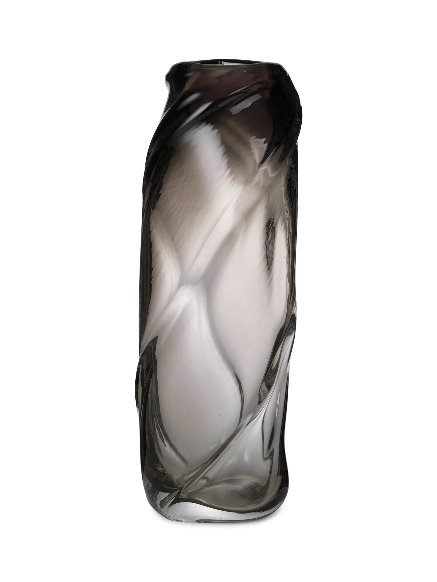 WATER TALL SWIRL vase dark gray