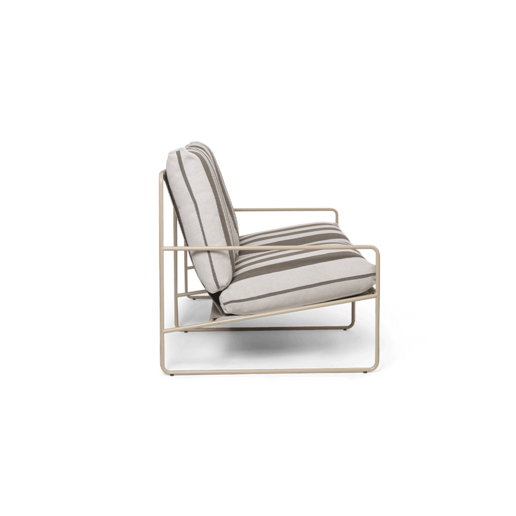 Tweedelig buitenbank DESERT crème-bruin met beige basis